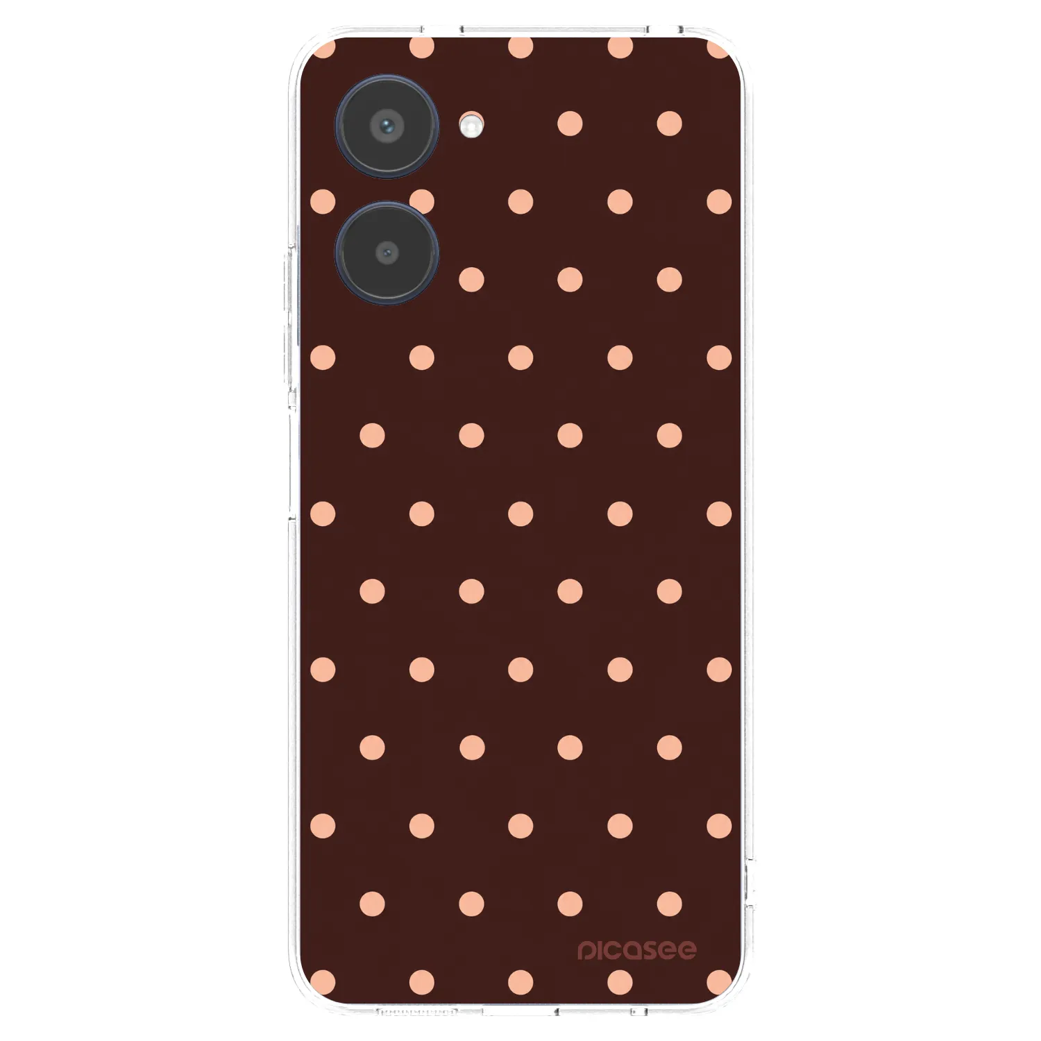 Picasee silikonowe przeźroczyste etui na Realme 10 4G - Peach Dots & Chocolate