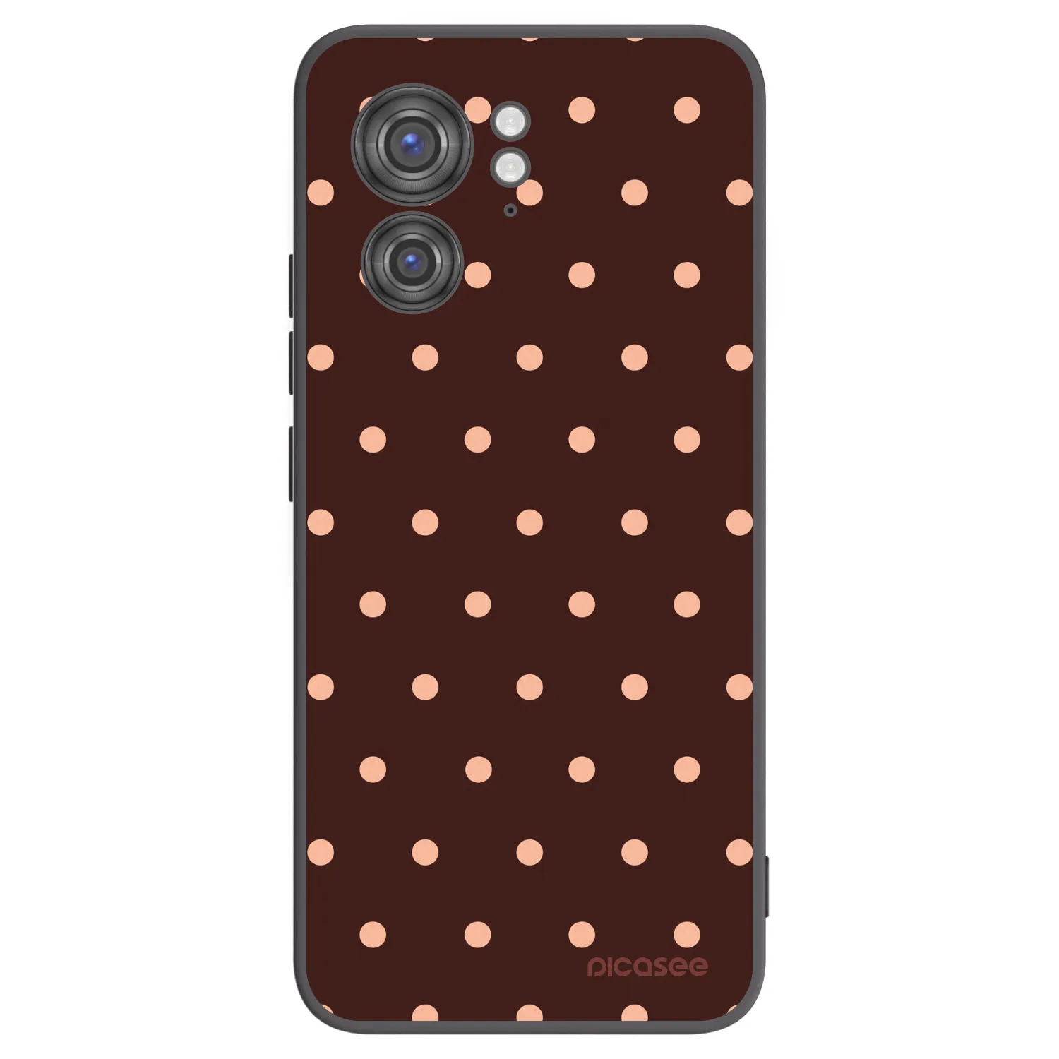 Picasee silikonowe czarne etui na Motorola Edge 40 - Peach Dots & Chocolate