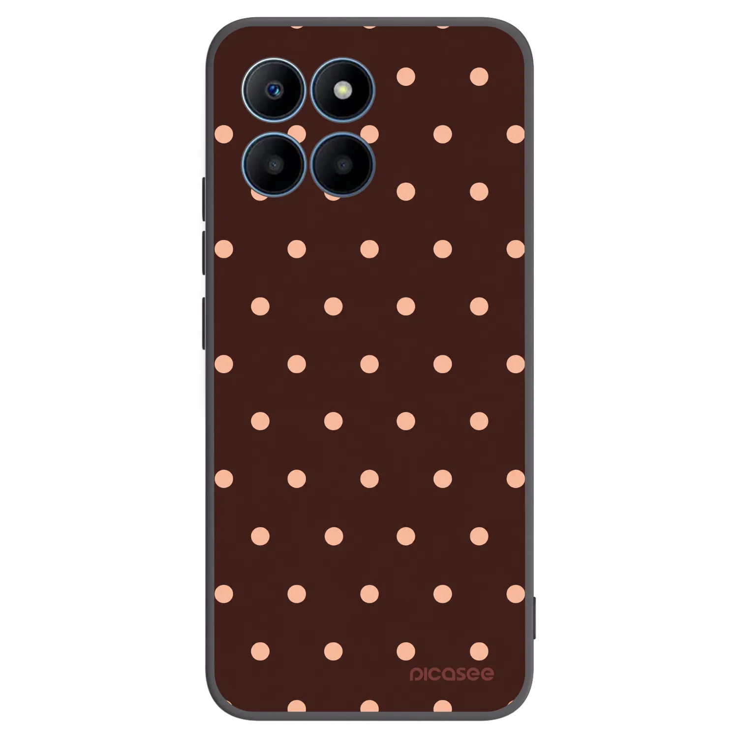 Picasee silikonowe czarne etui na Honor 70 Lite - Peach Dots & Chocolate