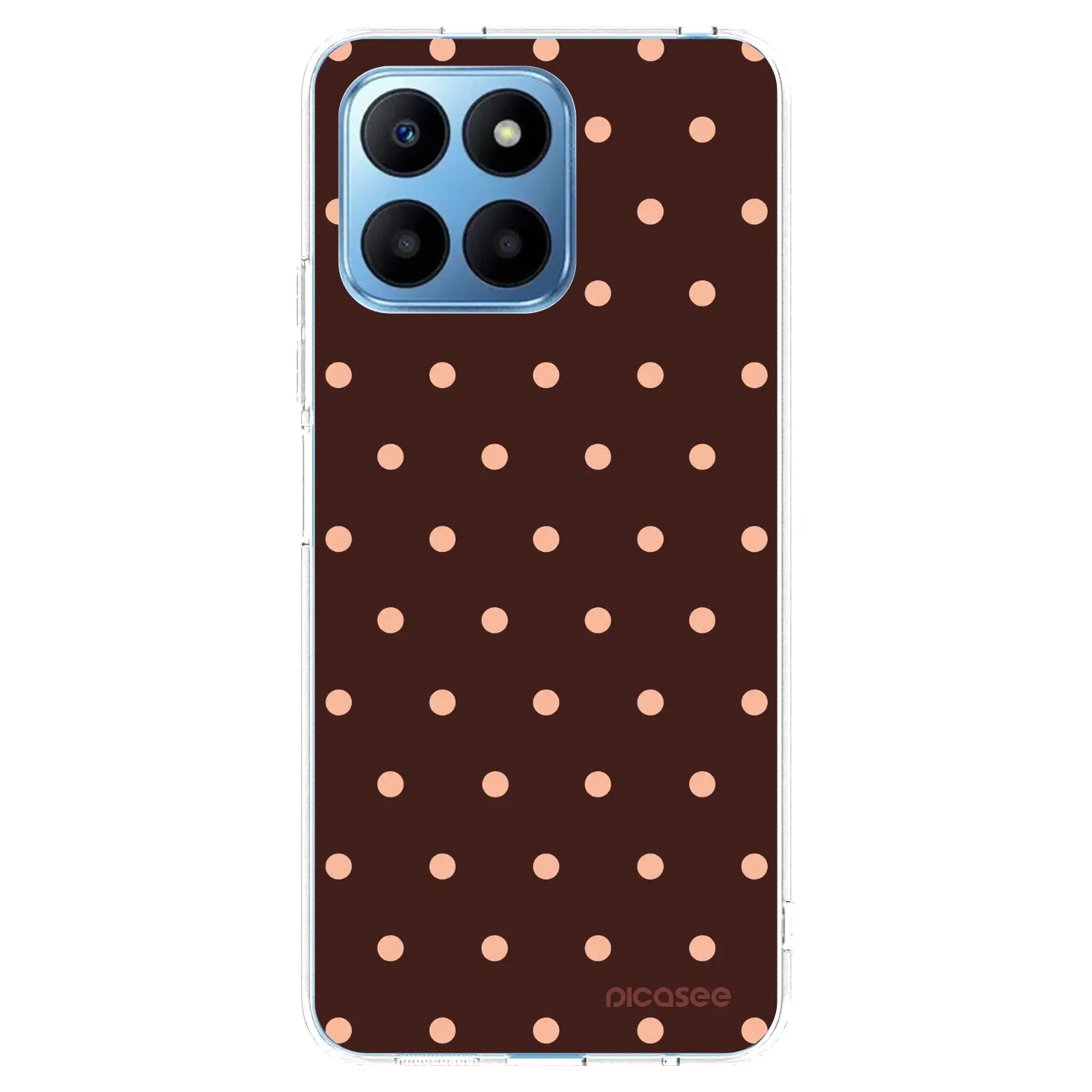 Picasee silikonowe przeźroczyste etui na Honor 70 Lite - Peach Dots & Chocolate