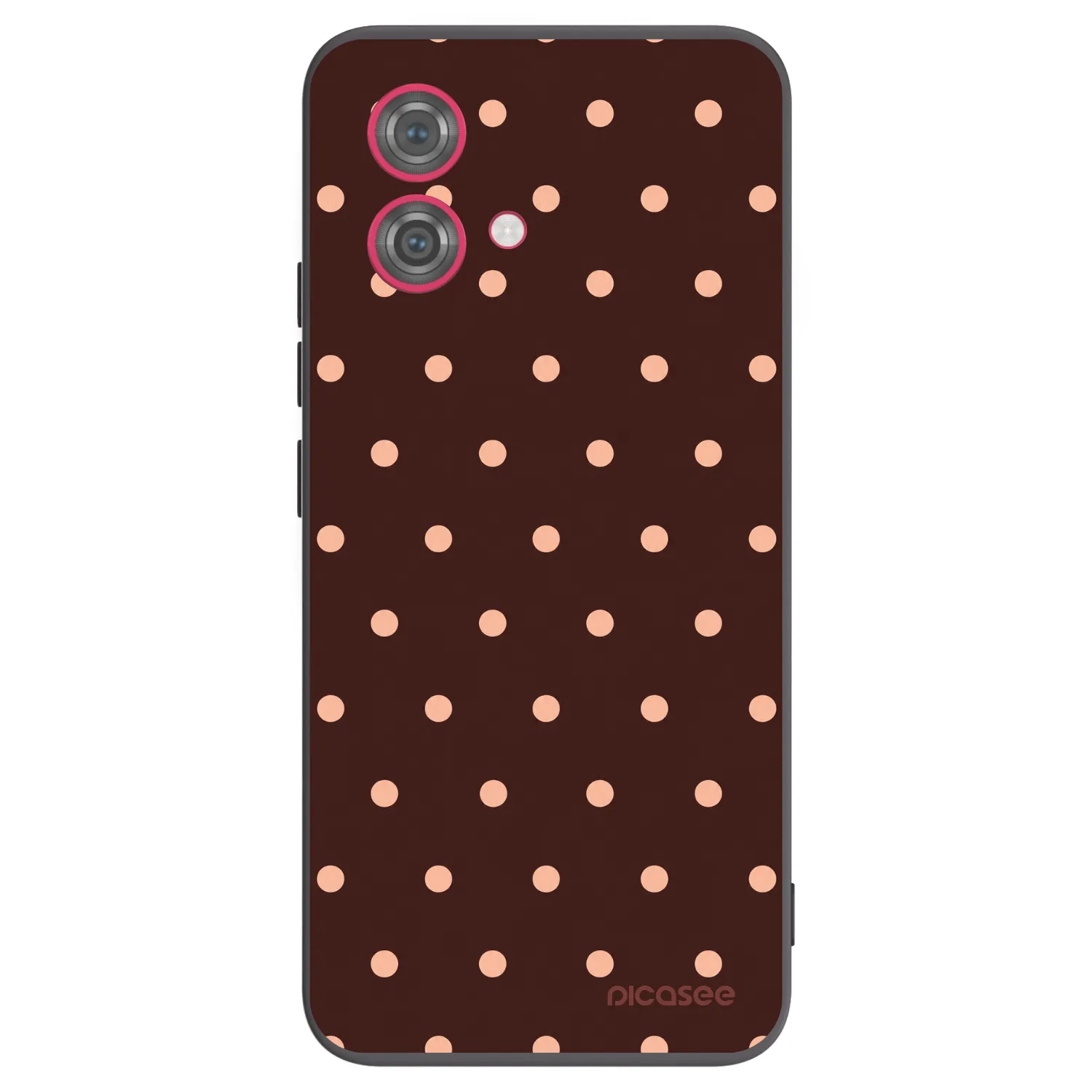 Picasee silikonowe czarne etui na Motorola Moto G84 5G - Peach Dots & Chocolate
