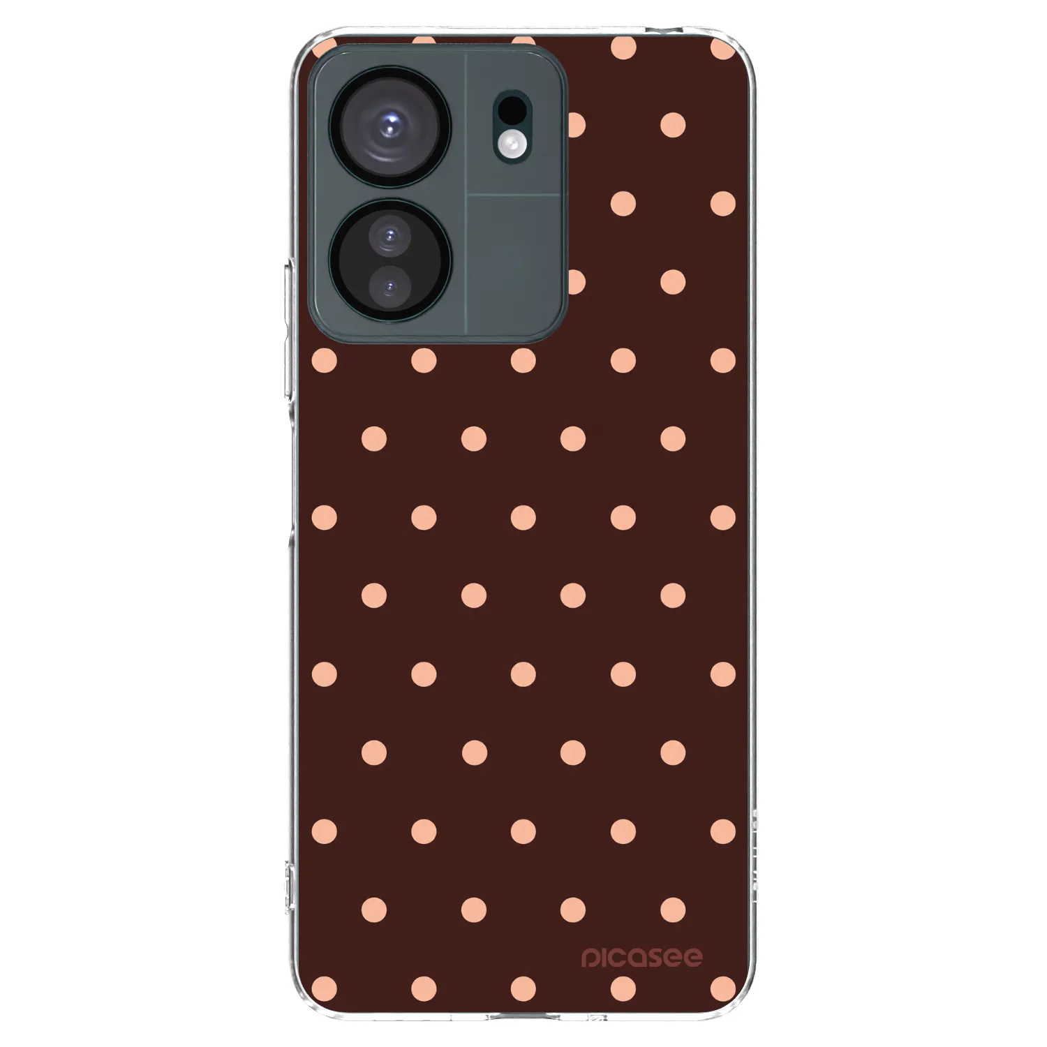 Picasee silikonowe przeźroczyste etui na Xiaomi Redmi 13C 4G - Peach Dots & Chocolate