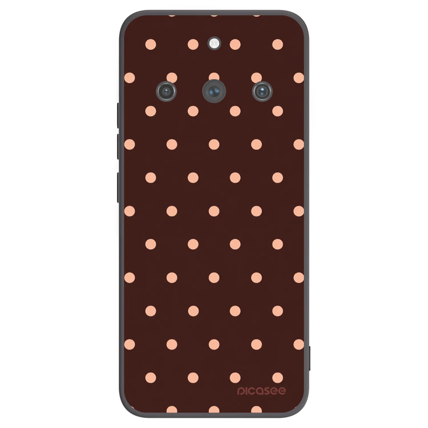 Picasee silikonowe czarne etui na Realme 11 Pro+ - Peach Dots & Chocolate