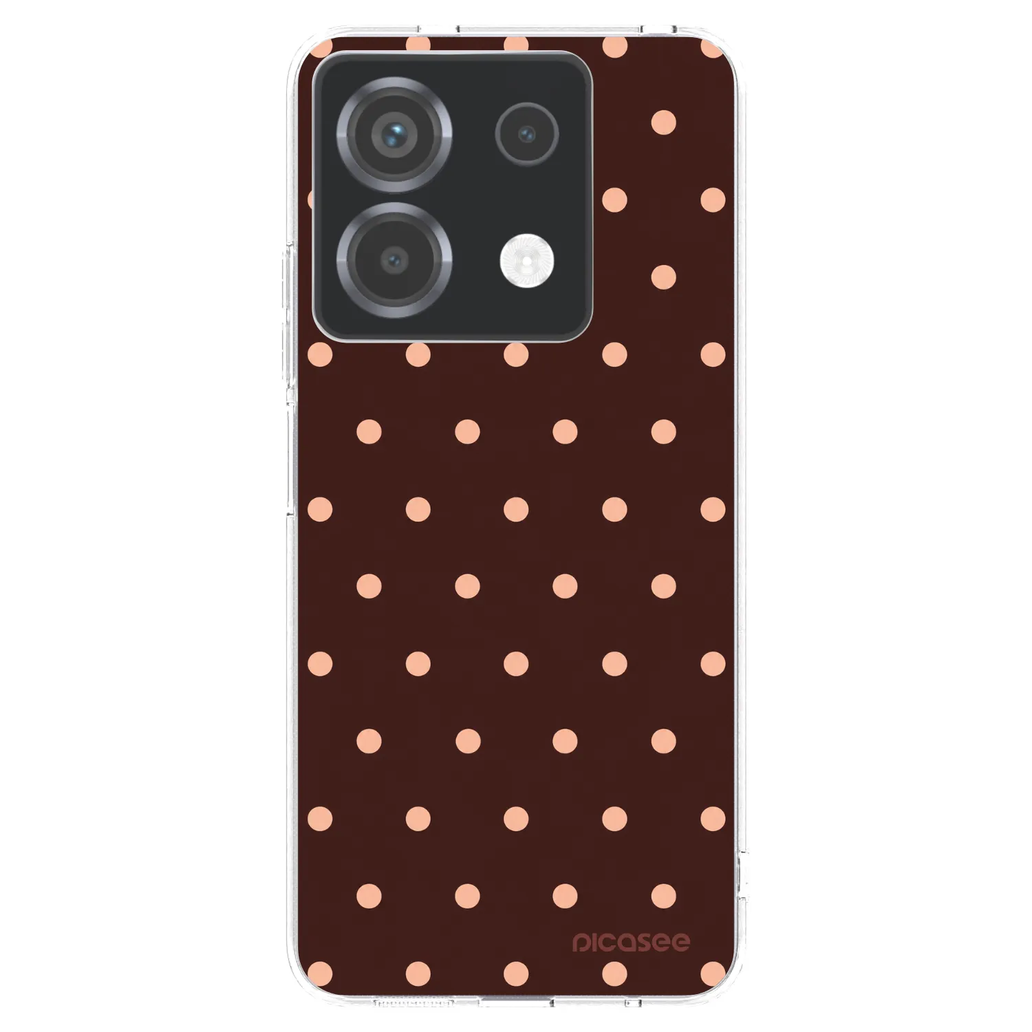 Picasee silikonowe przeźroczyste etui na Xiaomi Poco X6 - Peach Dots & Chocolate
