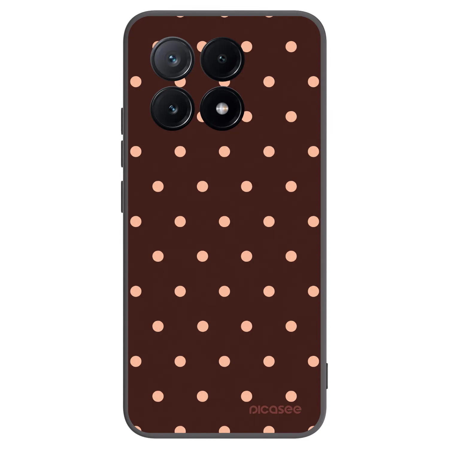 Picasee silikonowe czarne etui na Xiaomi Poco X6 Pro - Peach Dots & Chocolate