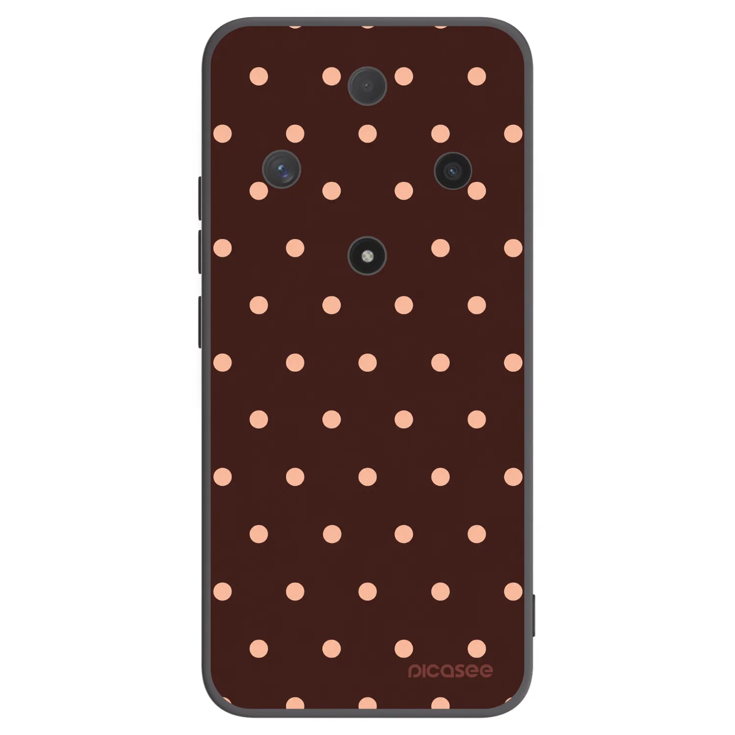 Picasee silikonowe czarne etui na Honor Magic6 Lite 5G - Peach Dots & Chocolate