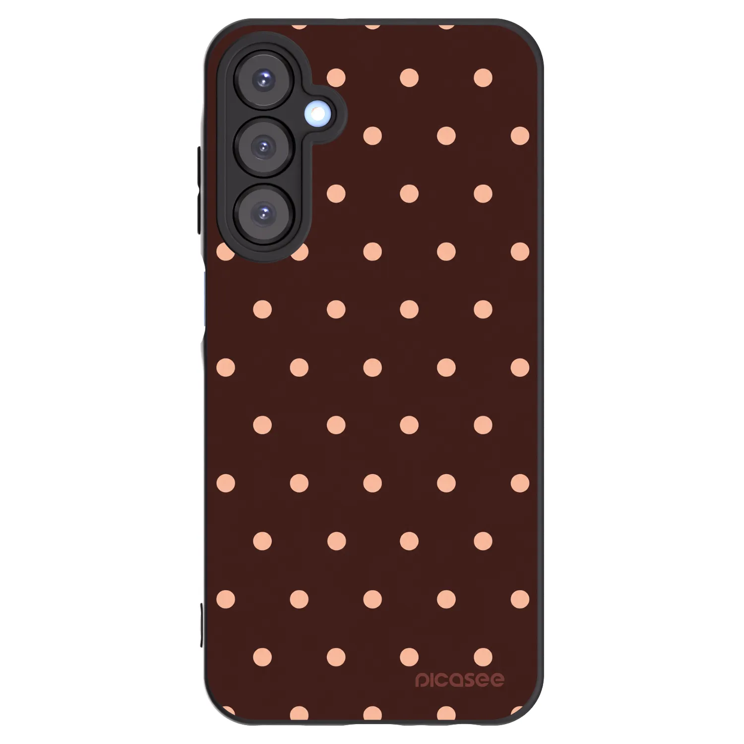 Picasee silikonowe czarne etui na Samsung Galaxy A25 A256B 5G - Peach Dots & Chocolate