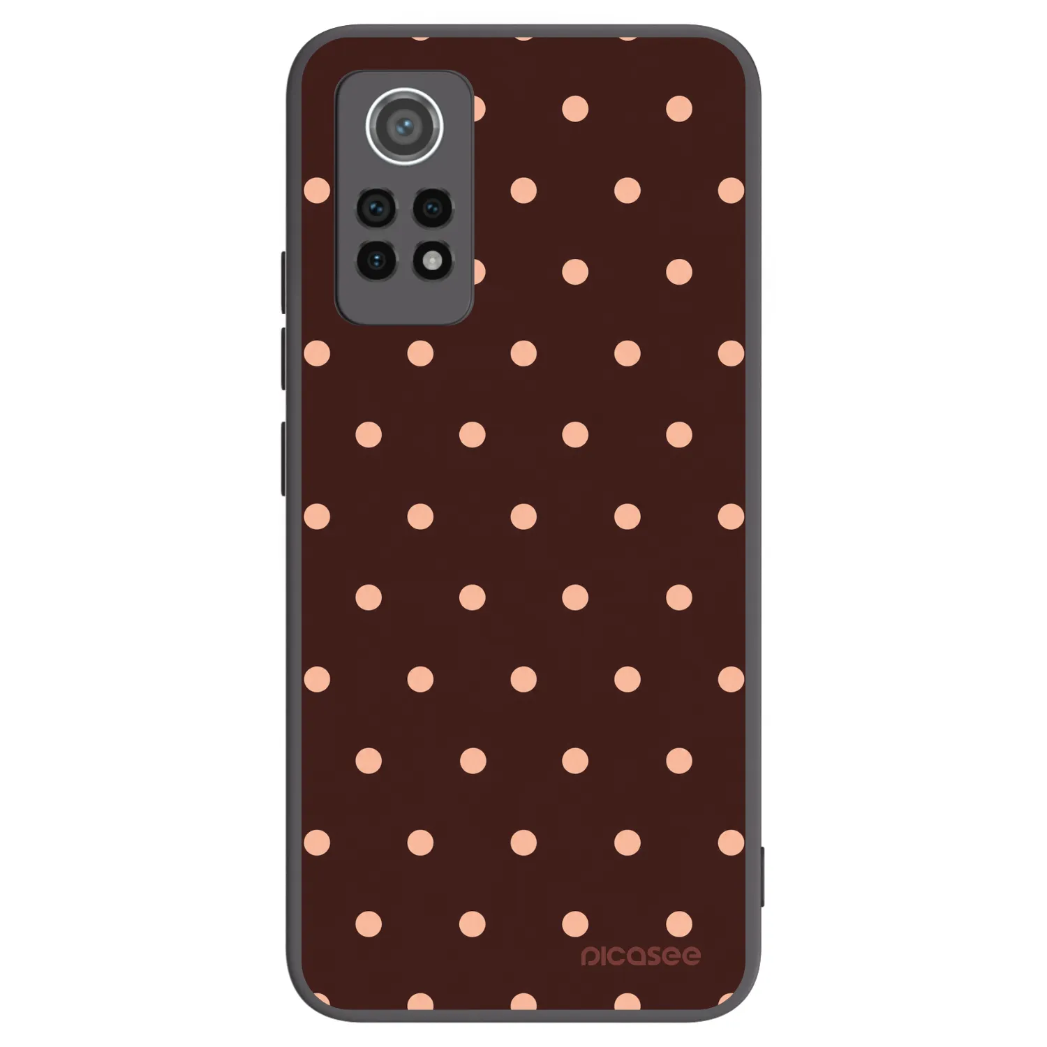 Picasee silikonowe czarne etui na Xiaomi Redmi Note 12 Pro 4G - Peach Dots & Chocolate