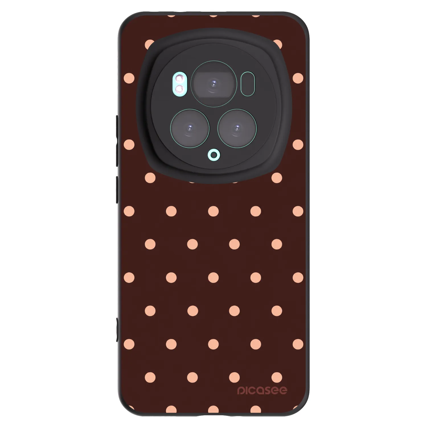 Picasee silikonowe czarne etui na Honor Magic6 Pro - Peach Dots & Chocolate