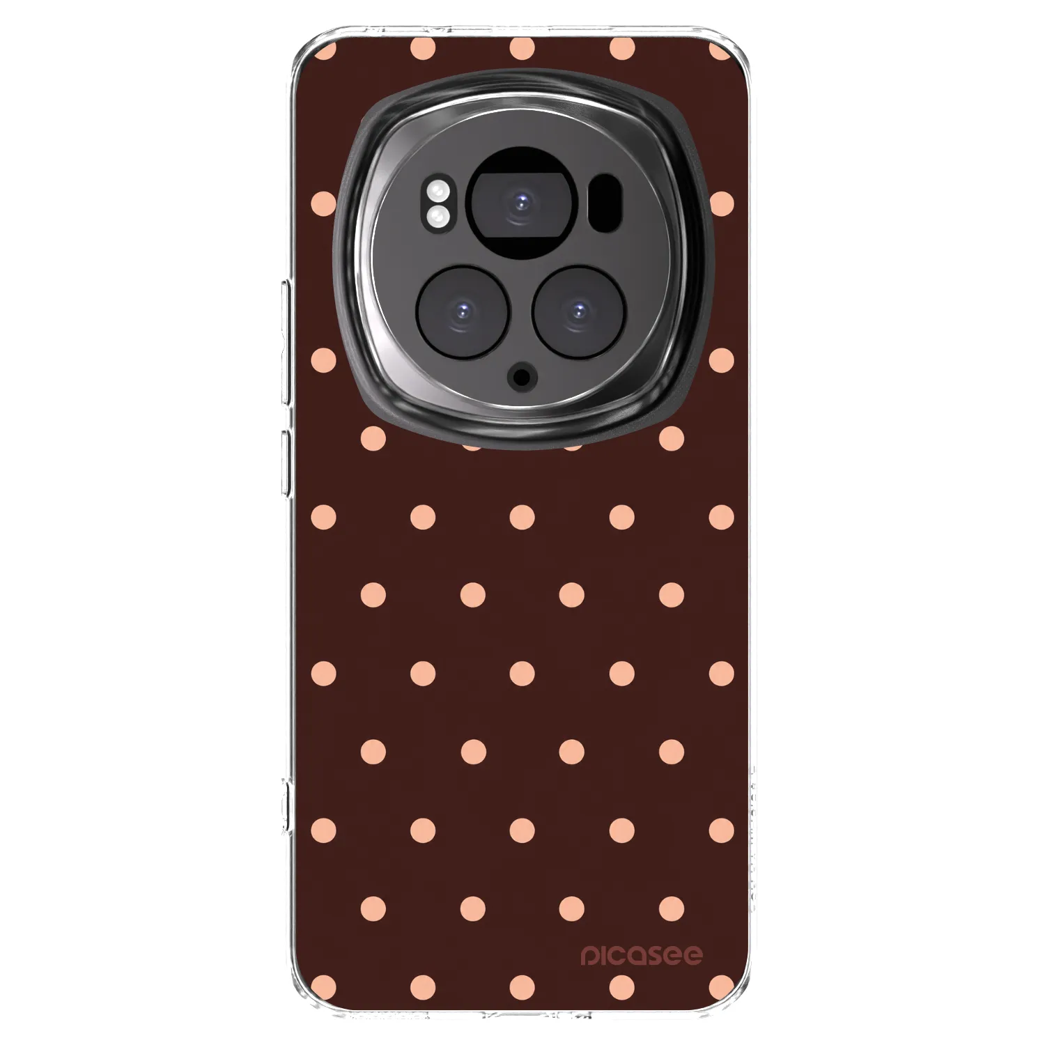 Picasee silikonowe przeźroczyste etui na Honor Magic6 Pro - Peach Dots & Chocolate