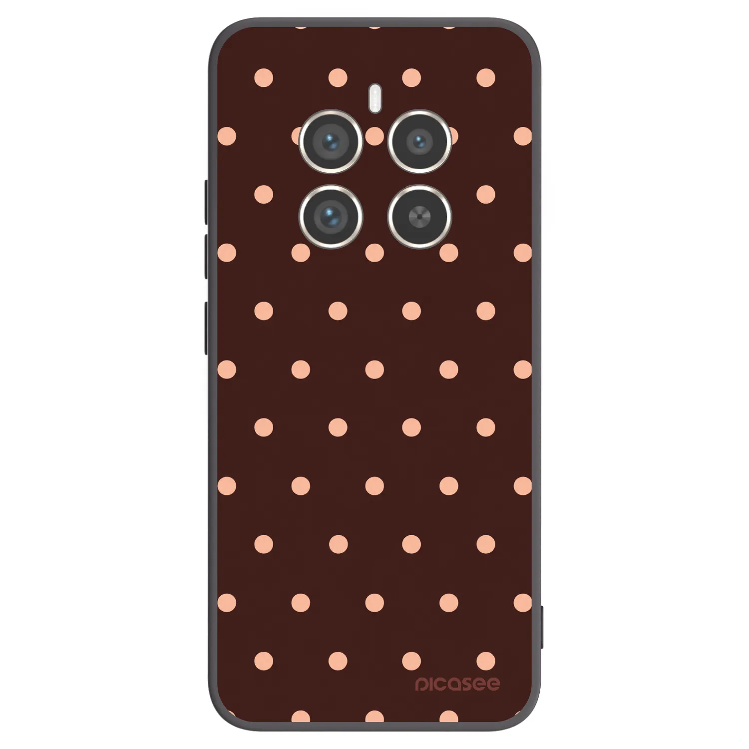 Picasee silikonowe czarne etui na Realme 12 Pro 5G - Peach Dots & Chocolate
