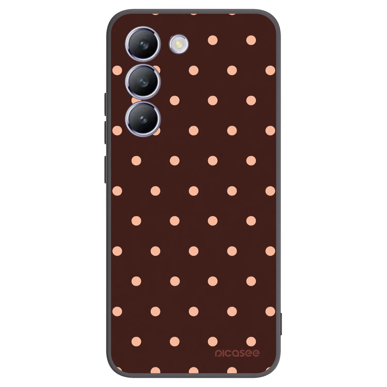 Picasee silikonowe czarne etui na Vivo V40 SE 5G - Peach Dots & Chocolate