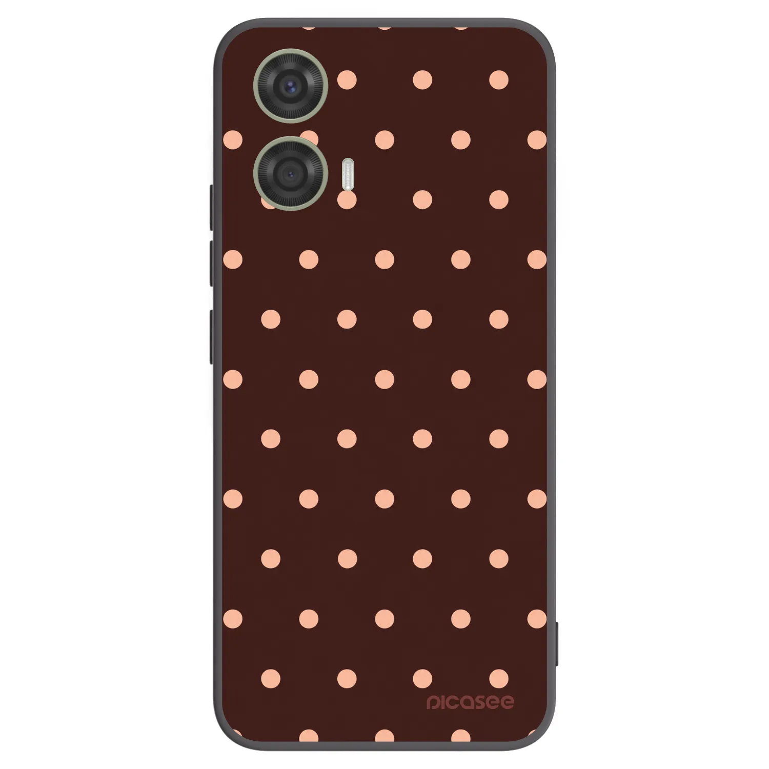 Picasee silikonowe czarne etui na Motorola Moto G24 - Peach Dots & Chocolate