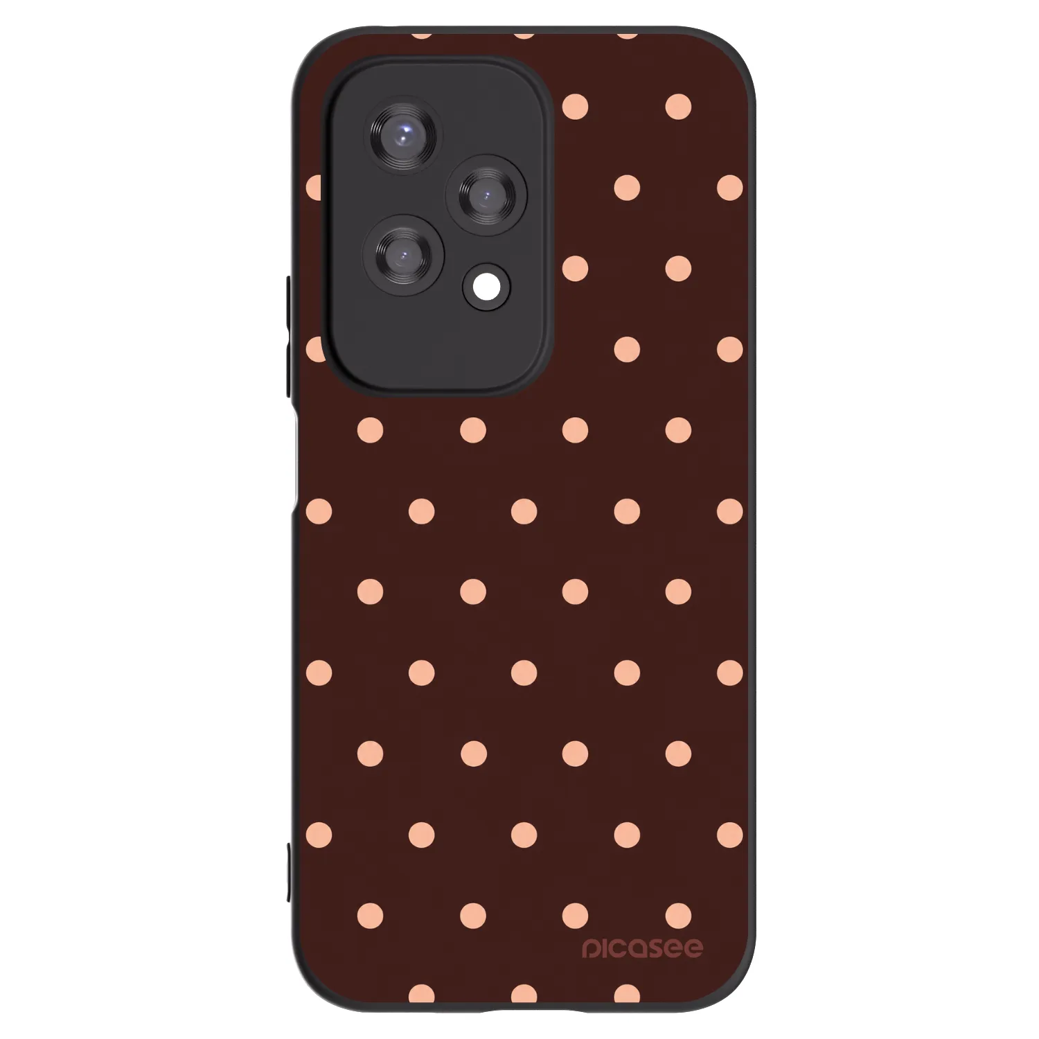 Picasee silikonowe czarne etui na Honor 200 Lite - Peach Dots & Chocolate