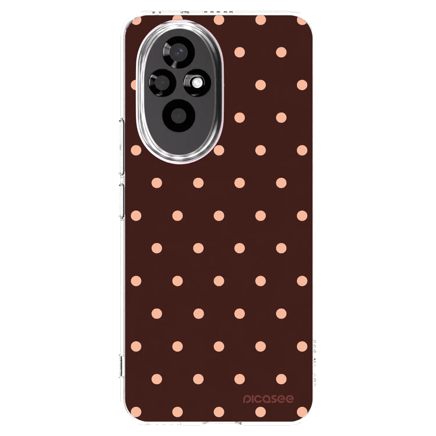 Picasee silikonowe przeźroczyste etui na Honor 200 5G - Peach Dots & Chocolate