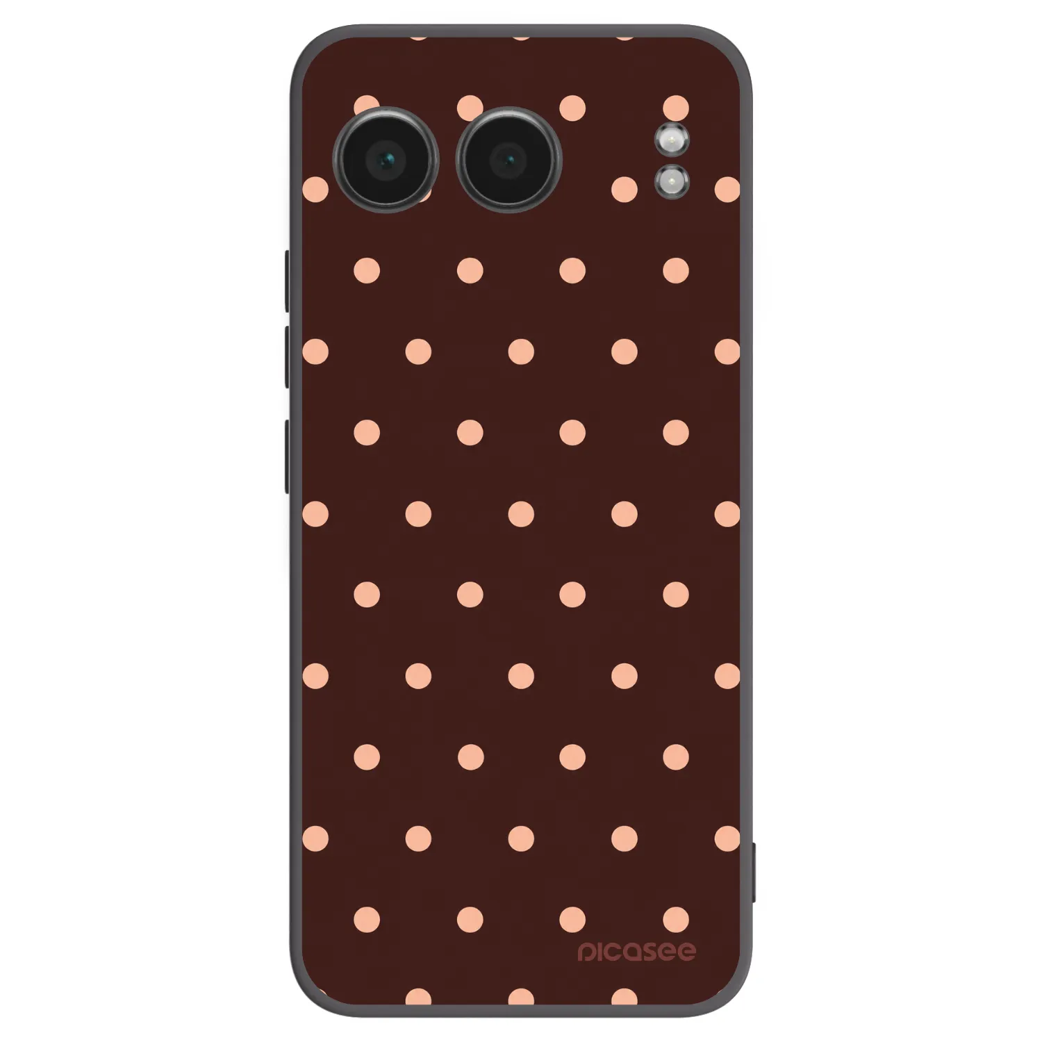 Picasee silikonowe czarne etui na OnePlus Nord 4 - Peach Dots & Chocolate