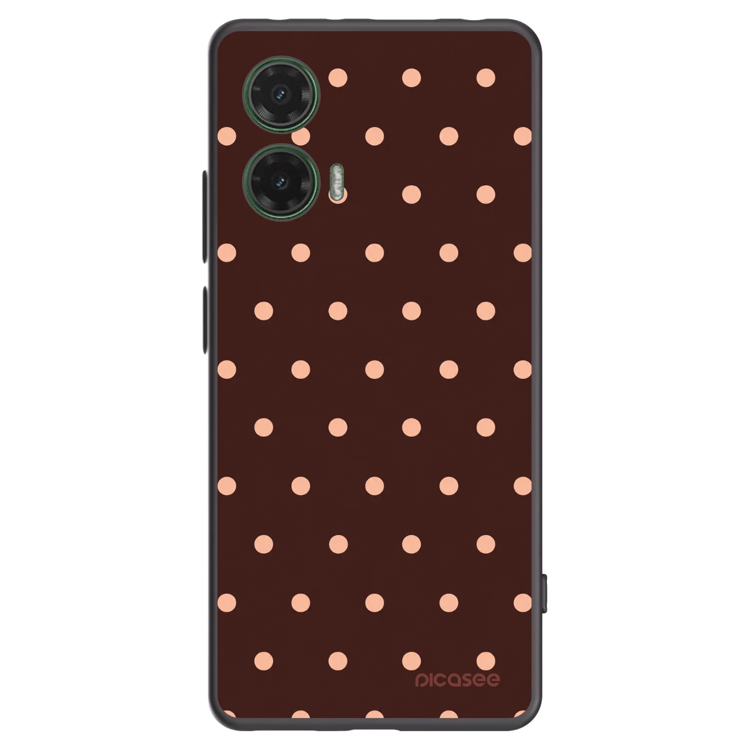 Picasee silikonowe czarne etui na Motorola Moto G35 5G - Peach Dots & Chocolate