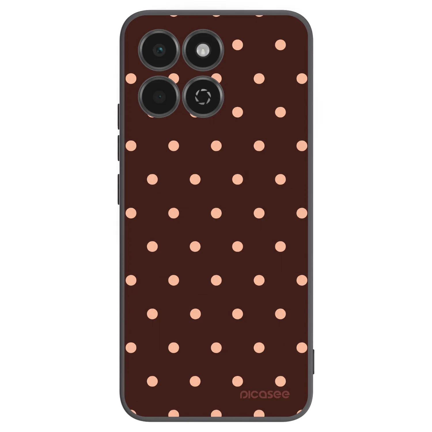 Picasee silikonowe czarne etui na Honor 200 Smart 5G - Peach Dots & Chocolate