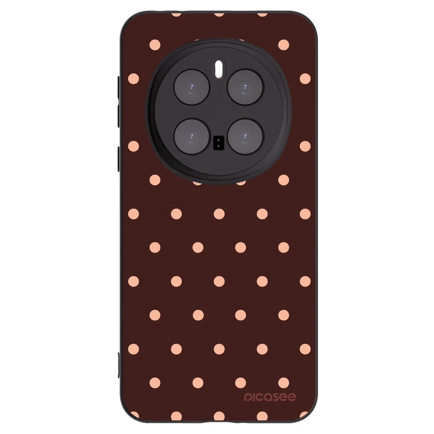 Picasee silikonowe czarne etui na Honor Magic7 Pro 5G - Peach Dots & Chocolate