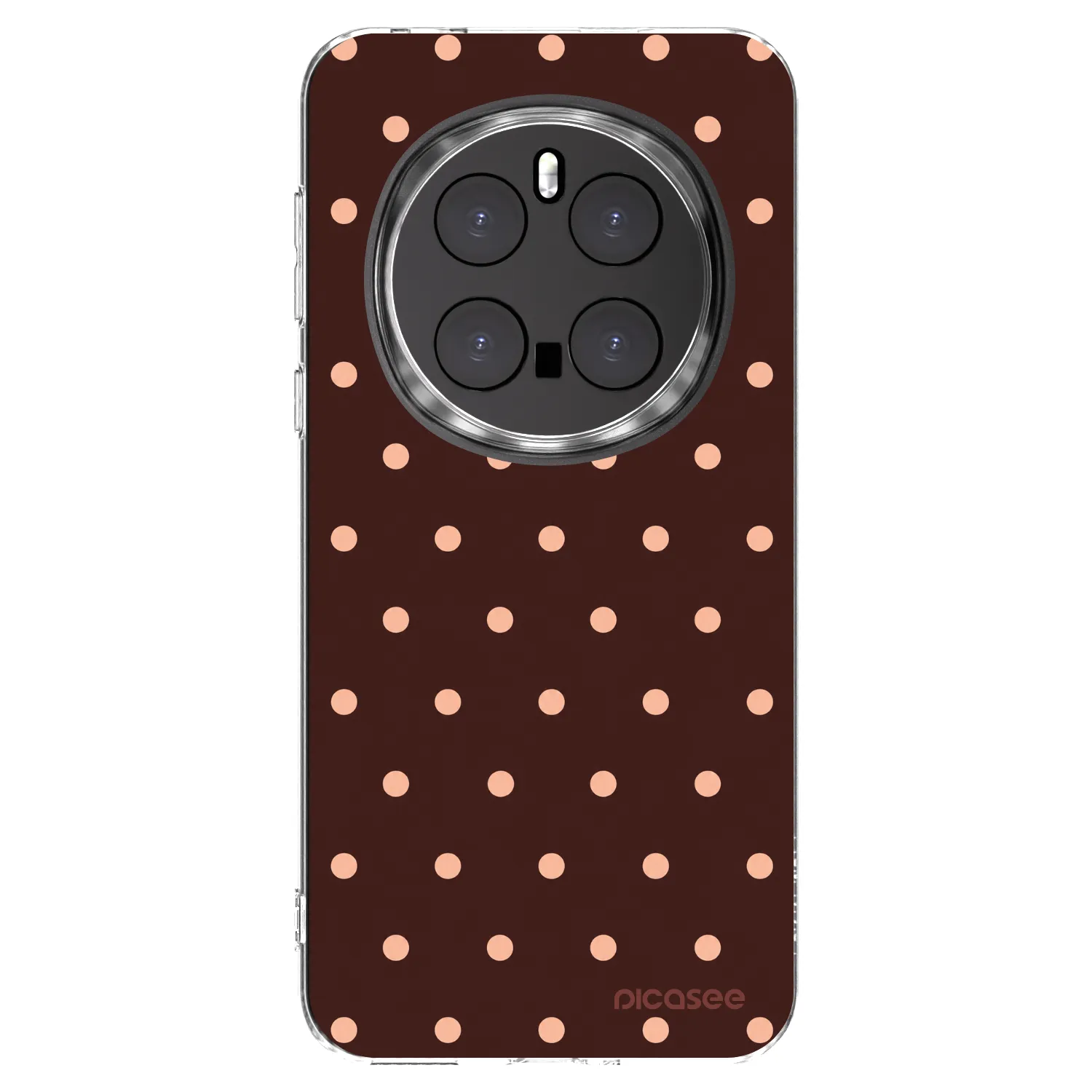 Picasee silikonowe przeźroczyste etui na Honor Magic7 Pro 5G - Peach Dots & Chocolate