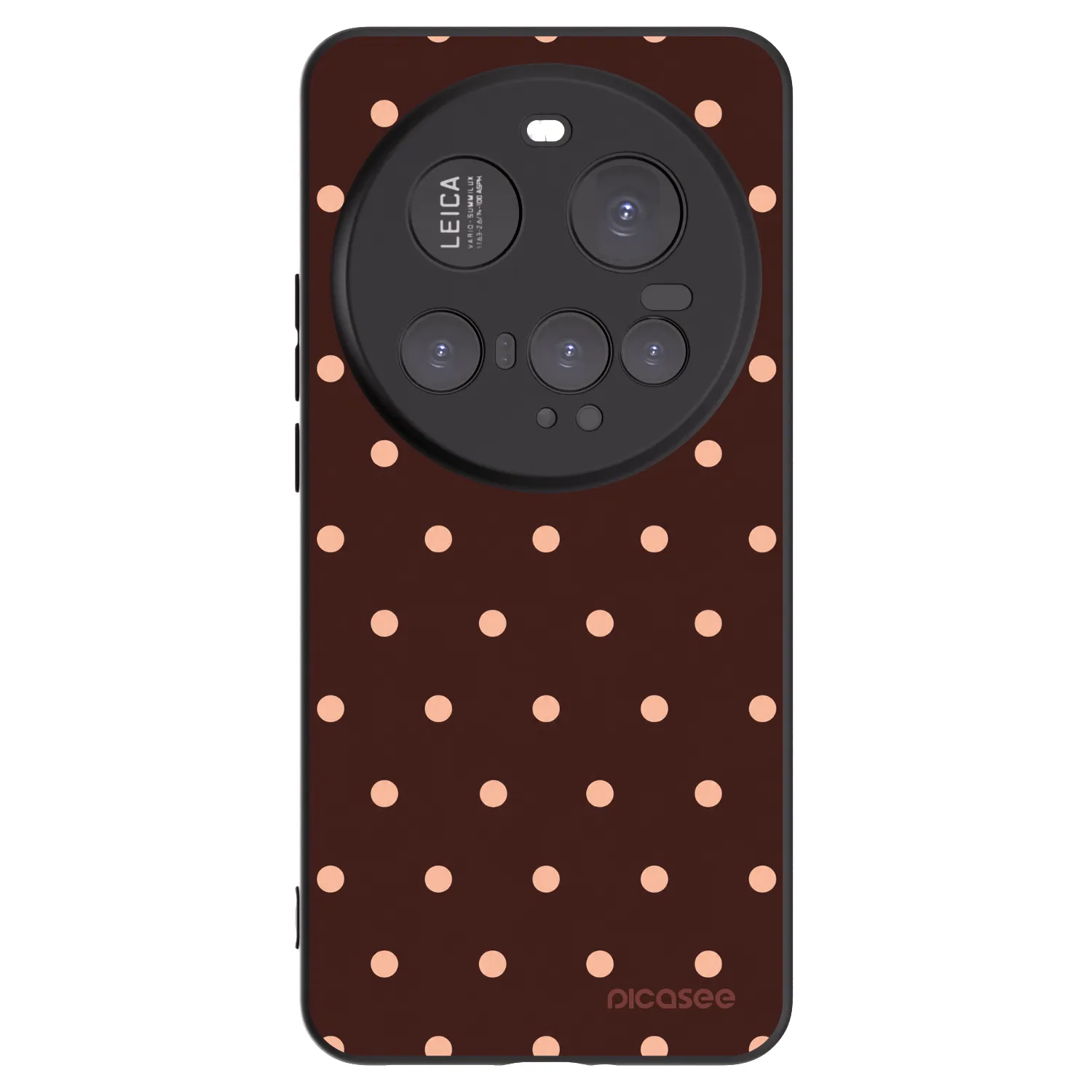 Picasee silikonowe czarne etui na Xiaomi 15 Ultra - Peach Dots & Chocolate