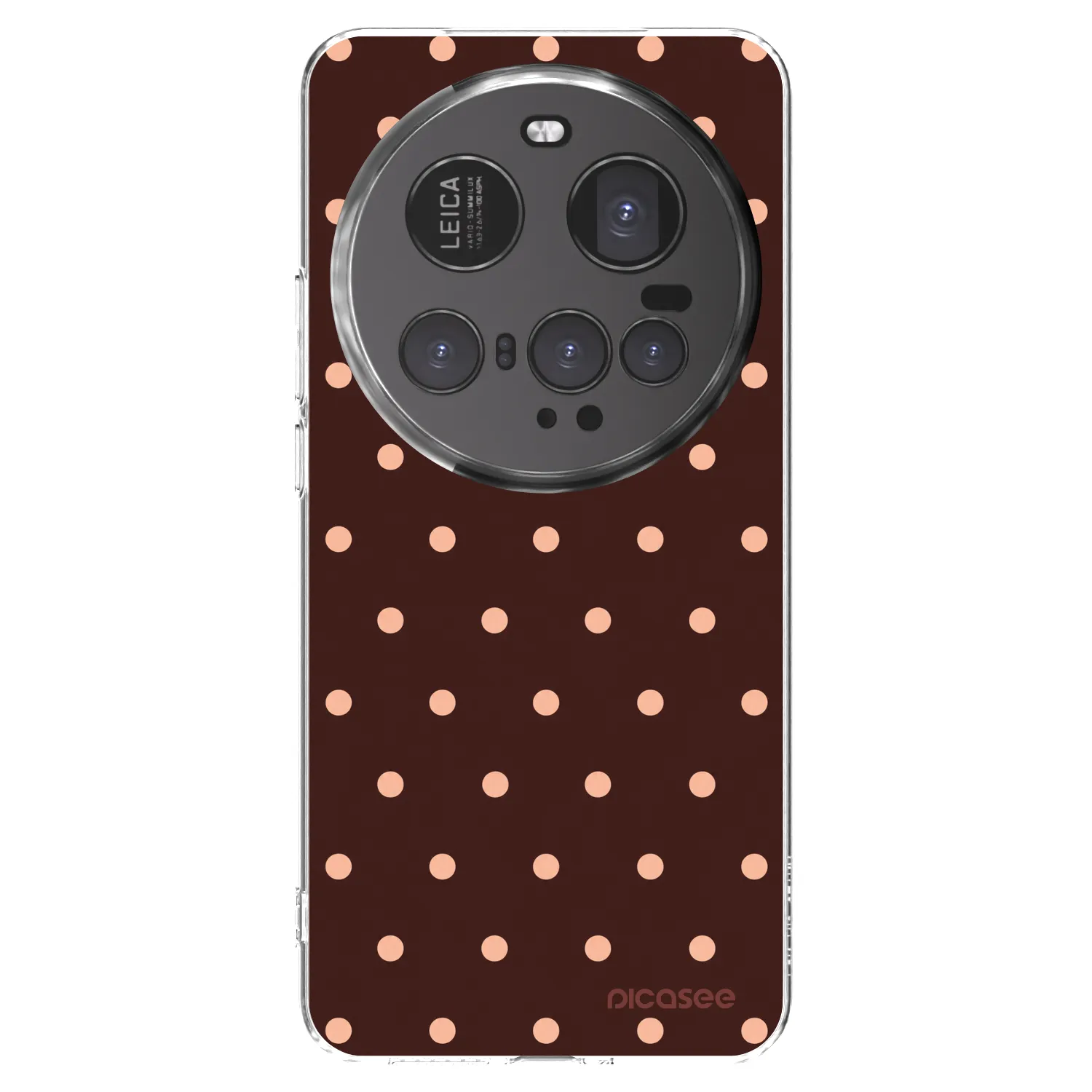 Picasee silikonowe przeźroczyste etui na Xiaomi 15 Ultra - Peach Dots & Chocolate
