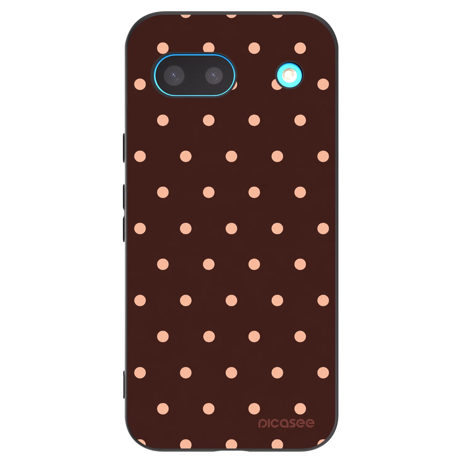 Picasee silikonowe czarne etui na Google Pixel 8a - Peach Dots & Chocolate
