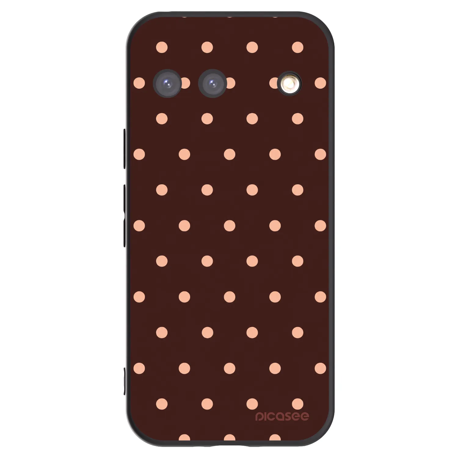 Picasee silikonowe czarne etui na Google Pixel 9 - Peach Dots & Chocolate
