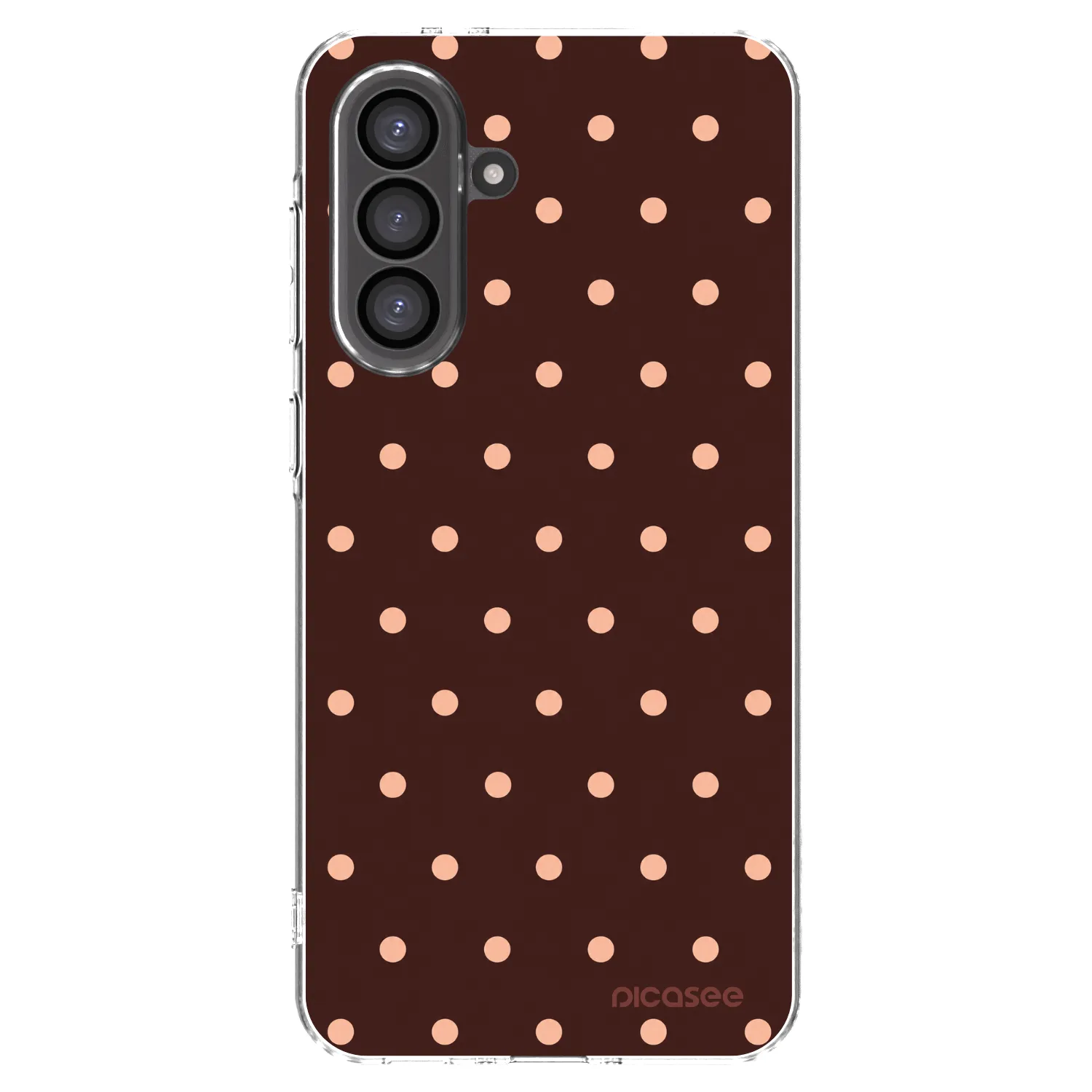 Picasee silikonowe przeźroczyste etui na Samsung Galaxy A56 5G A566B - Peach Dots & Chocolate
