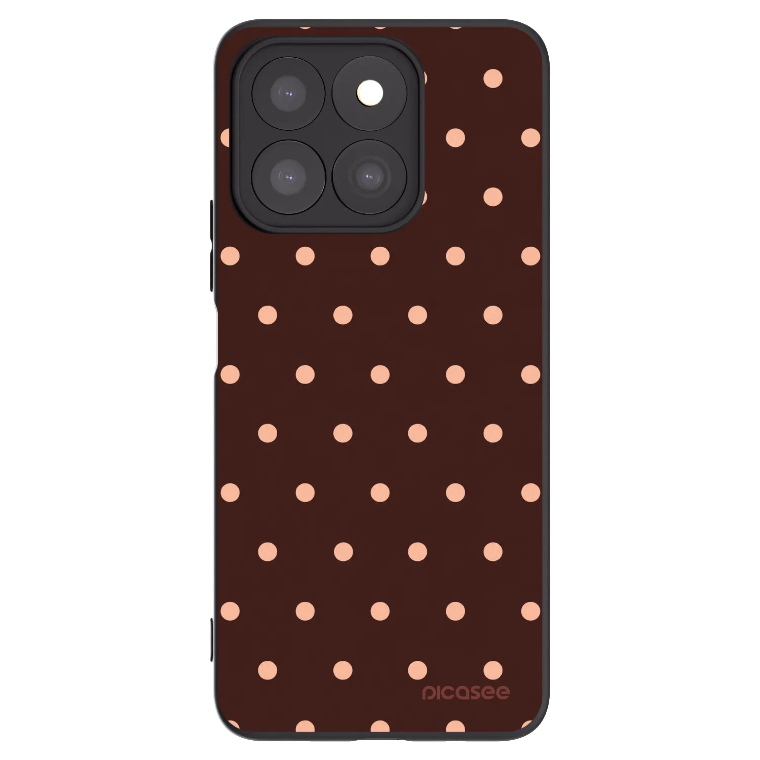 Picasee silikonowe czarne etui na Honor X8c - Peach Dots & Chocolate
