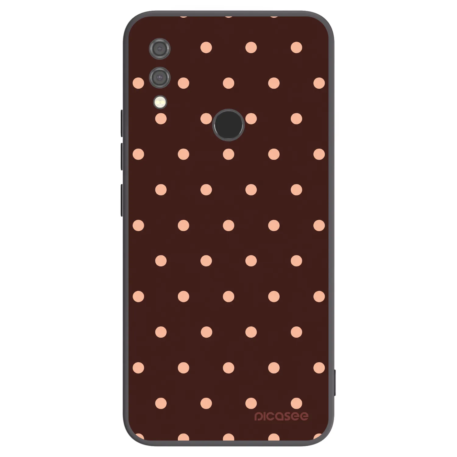 Picasee silikonowe czarne etui na Xiaomi Redmi Note 7 - Peach Dots & Chocolate