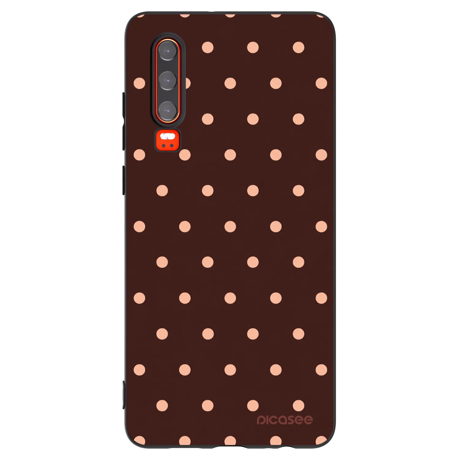 Picasee silikonowe czarne etui na Huawei P30 - Peach Dots & Chocolate