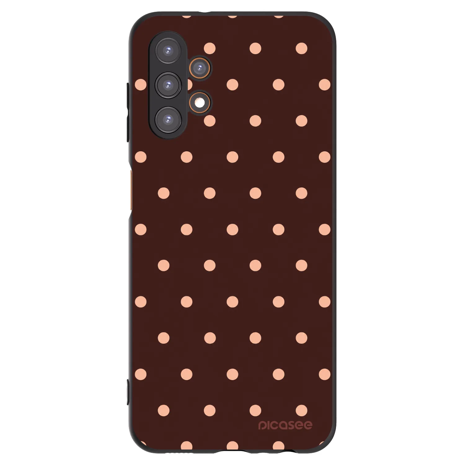 Picasee silikonowe czarne etui na Samsung Galaxy A13 5G - Peach Dots & Chocolate