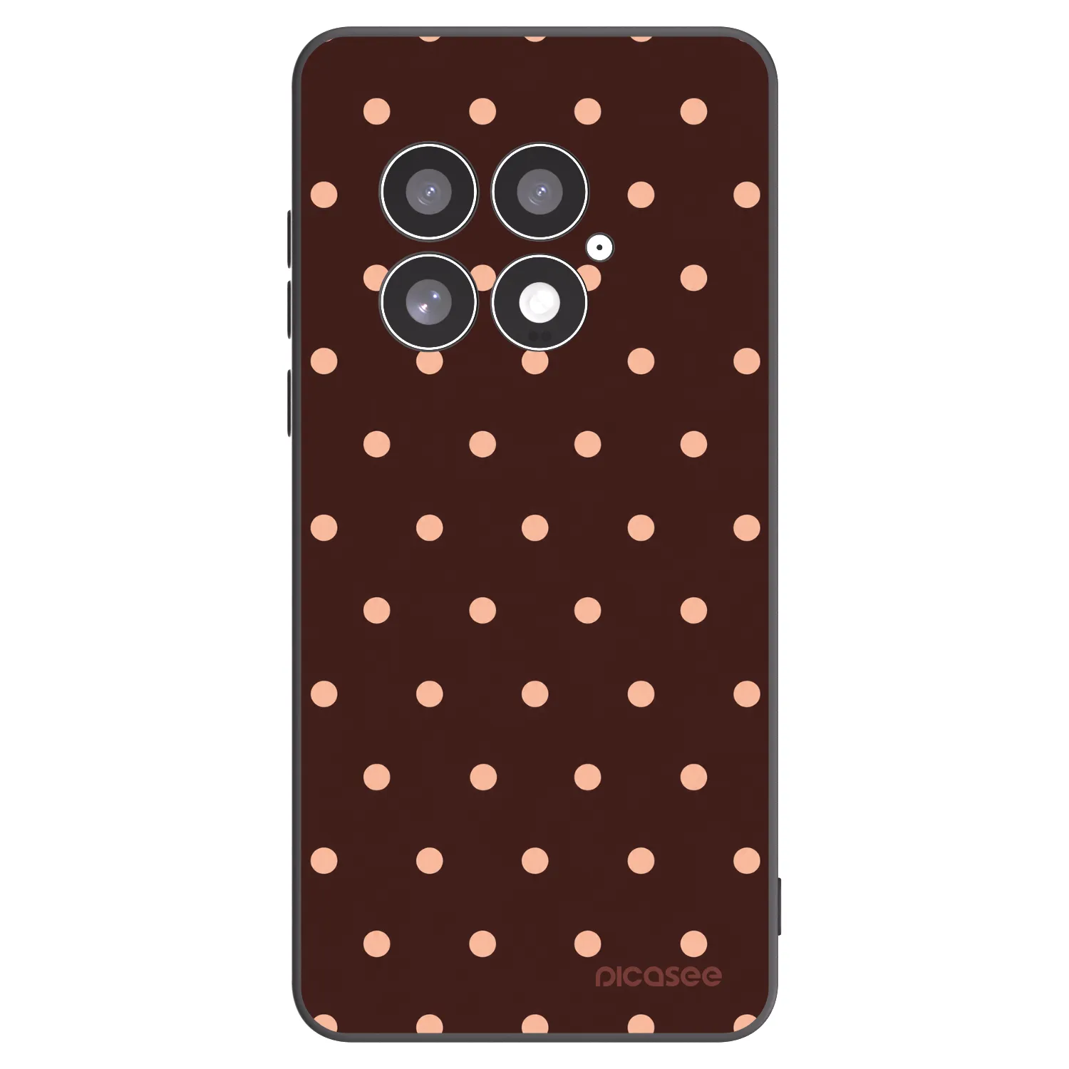 Picasee silikonowe czarne etui na OnePlus 13 5G - Peach Dots & Chocolate