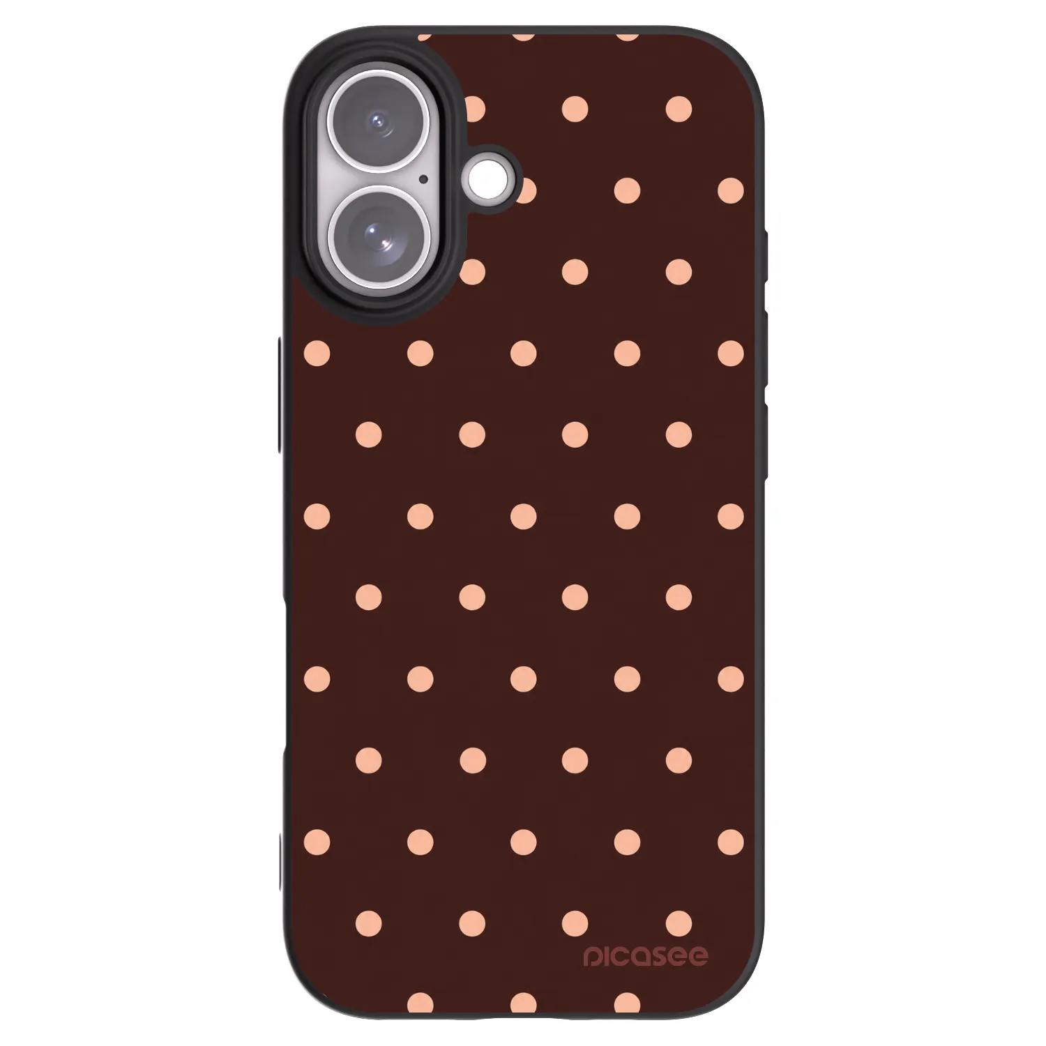 Picasee silikonowe czarne etui na Apple iPhone 17 - Peach Dots & Chocolate