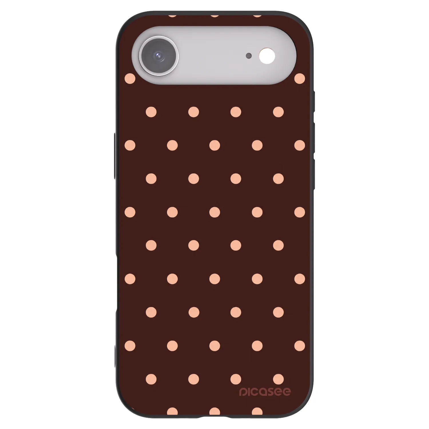 Picasee silikonowe czarne etui na Apple iPhone Air - Peach Dots & Chocolate