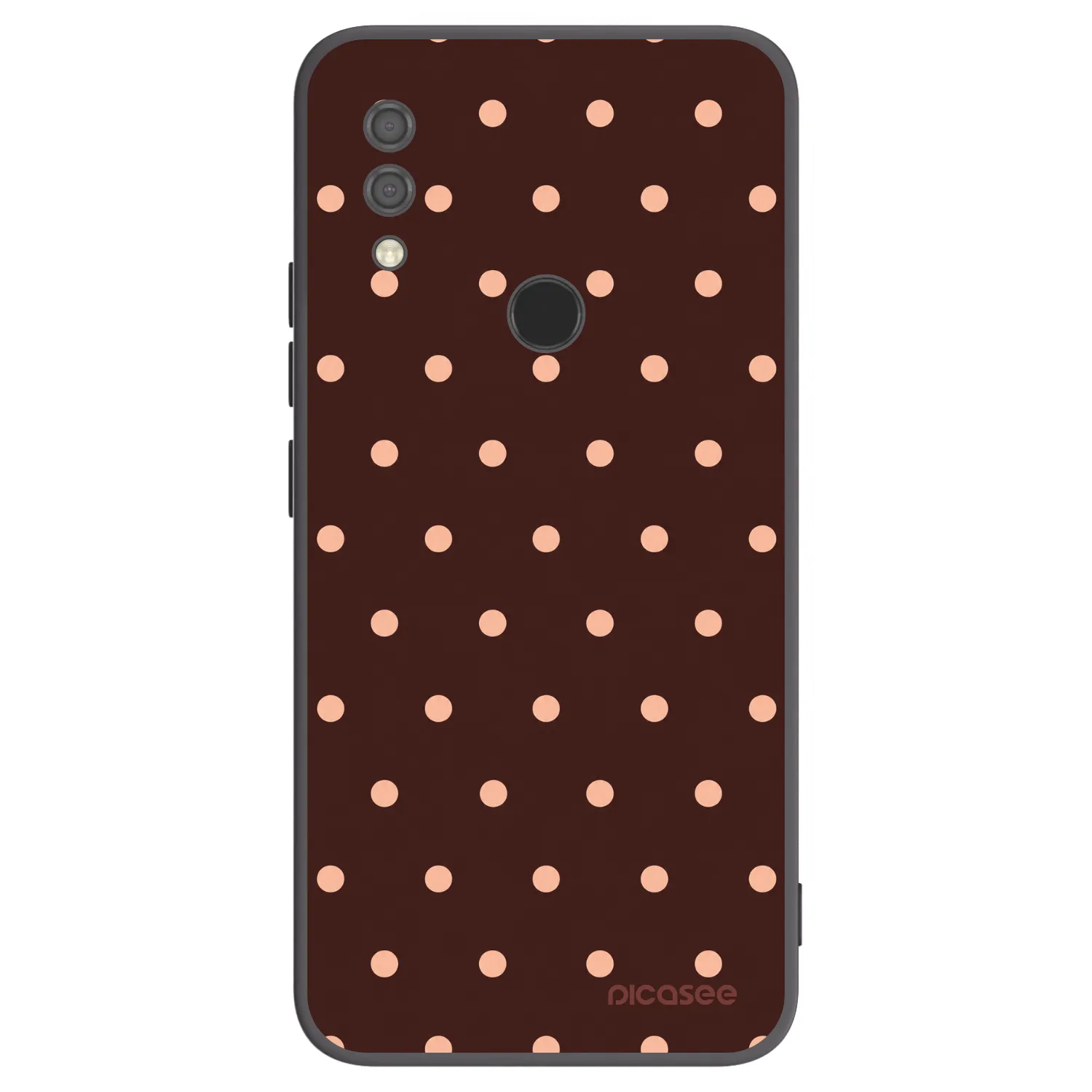 Picasee silikonowe czarne etui na Xiaomi Redmi 7 - Peach Dots & Chocolate