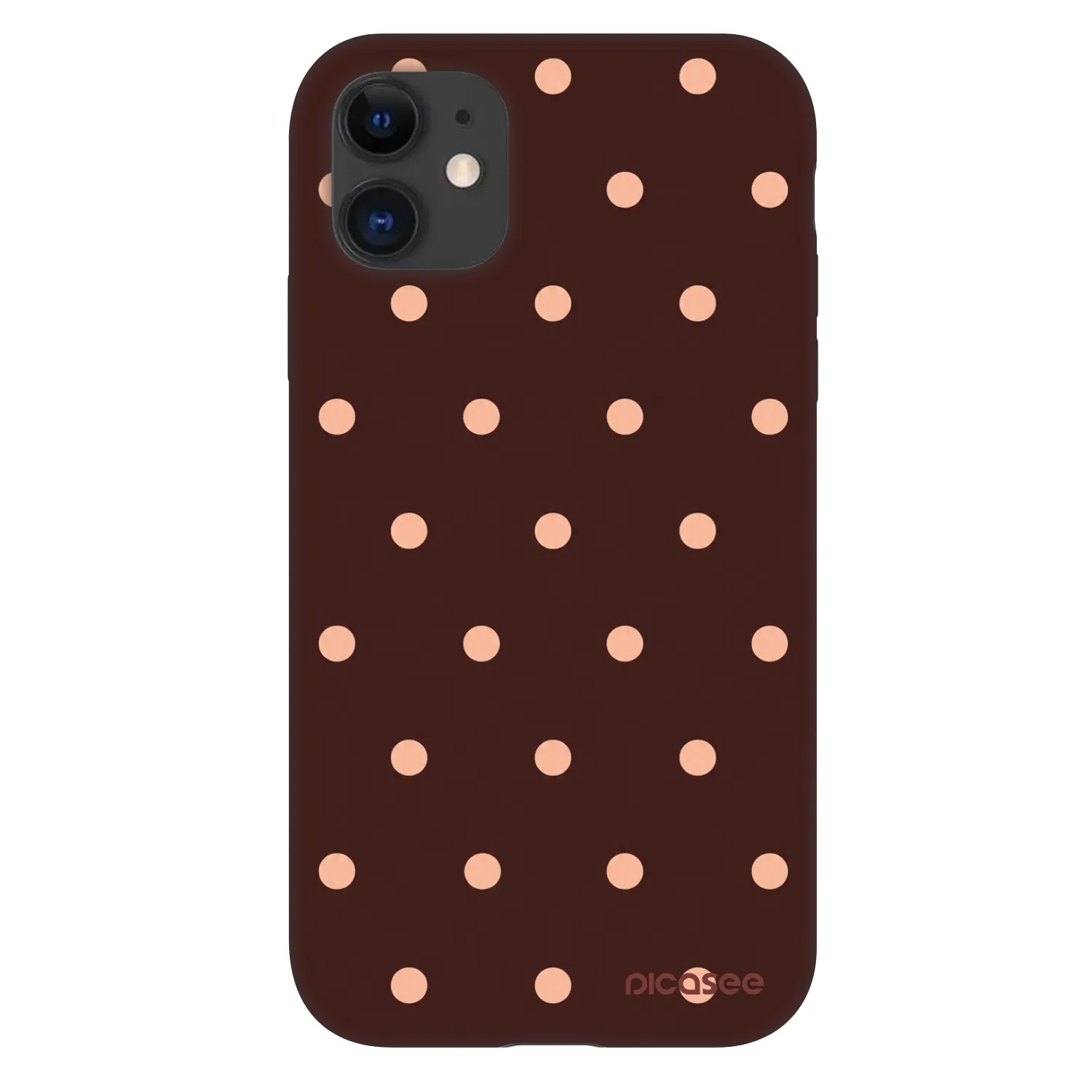 Picasee Fashion Case na Apple iPhone 11 - Peach Dots & Chocolate
