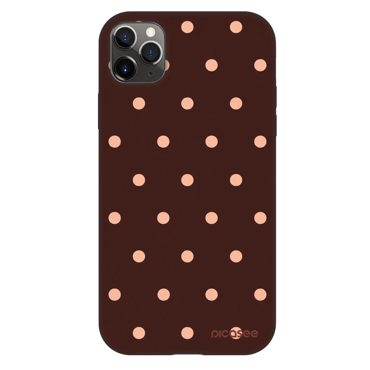 Picasee Fashion Case na Apple iPhone 11 Pro Max - Peach Dots & Chocolate
