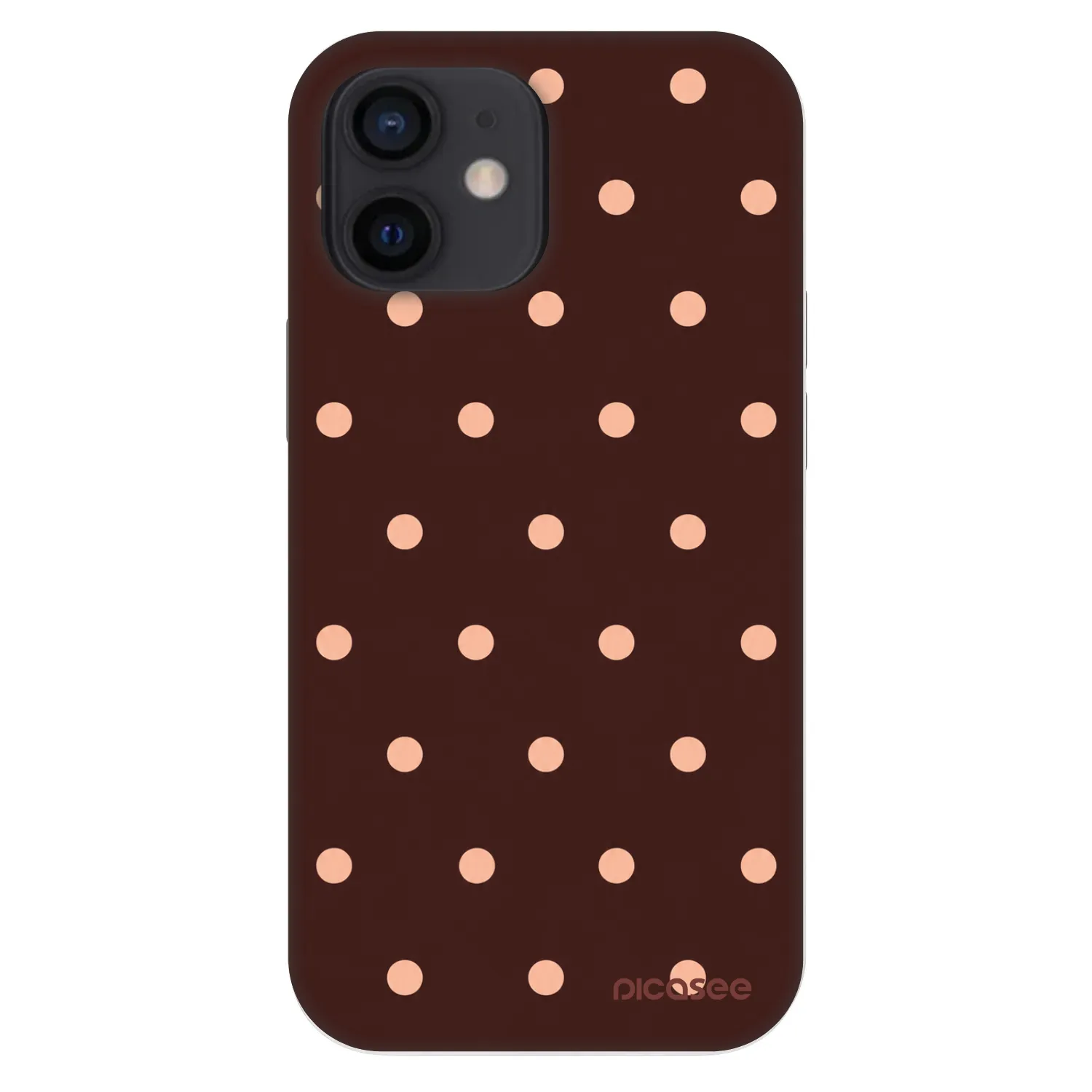 Picasee Fashion Case na Apple iPhone 12 mini - Peach Dots & Chocolate