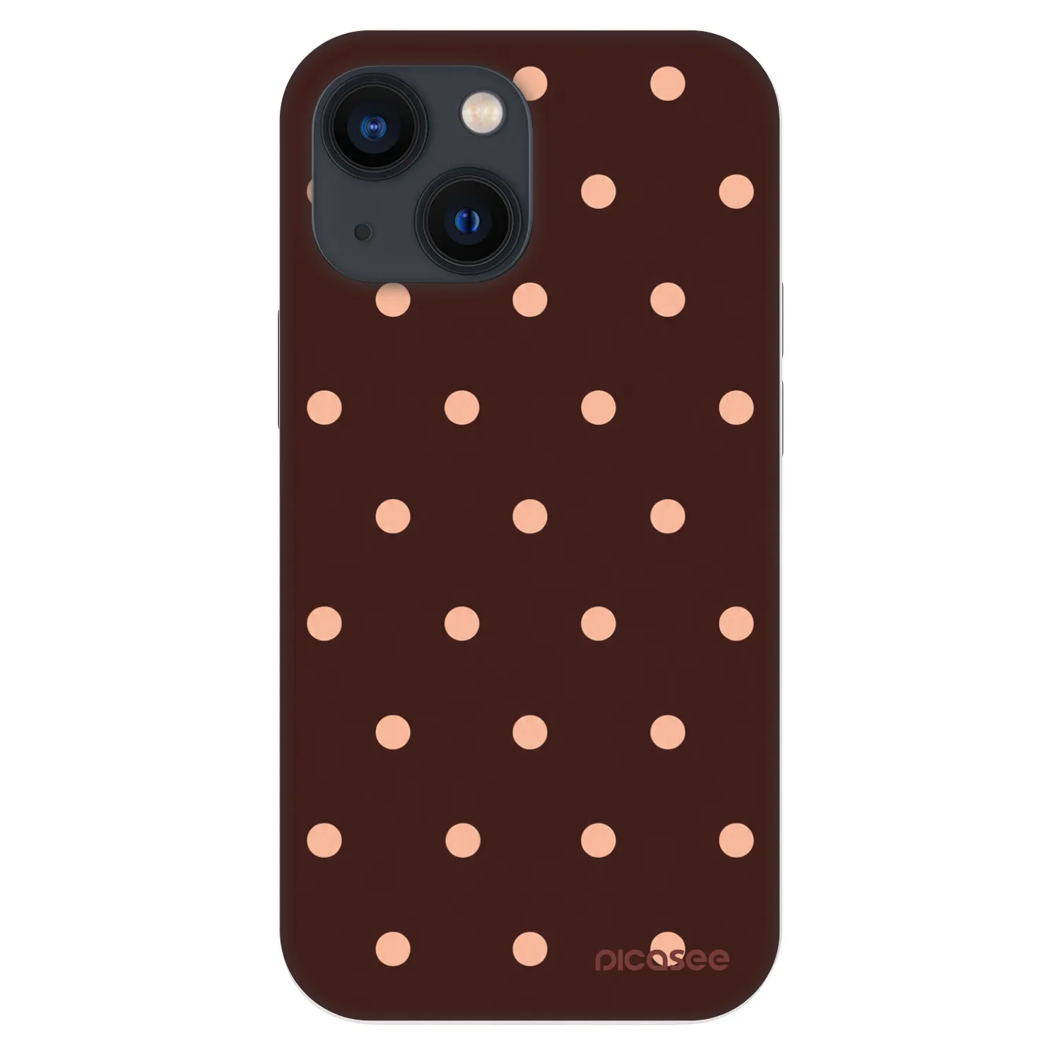 Picasee Fashion Case na Apple iPhone 13 mini - Peach Dots & Chocolate