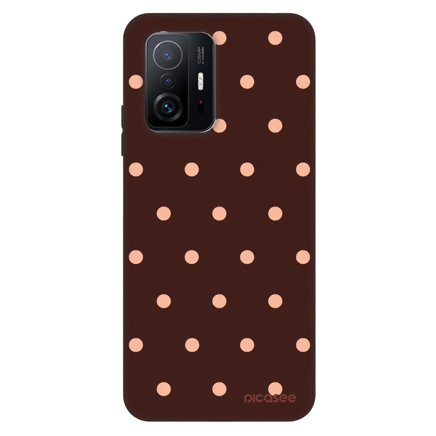 Picasee Fashion Case na Xiaomi 11T Pro - Peach Dots & Chocolate
