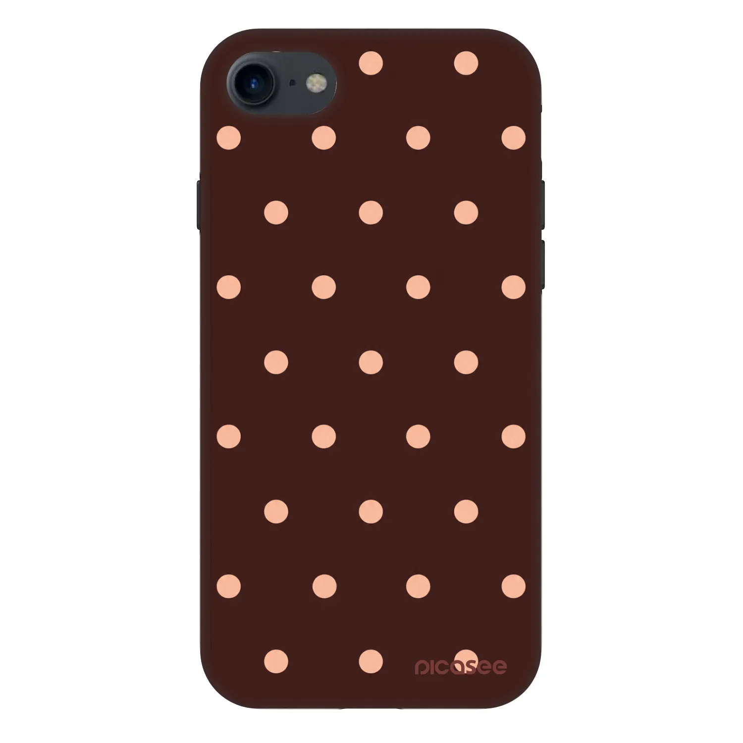 Picasee Fashion Case na Apple iPhone SE 2022 - Peach Dots & Chocolate