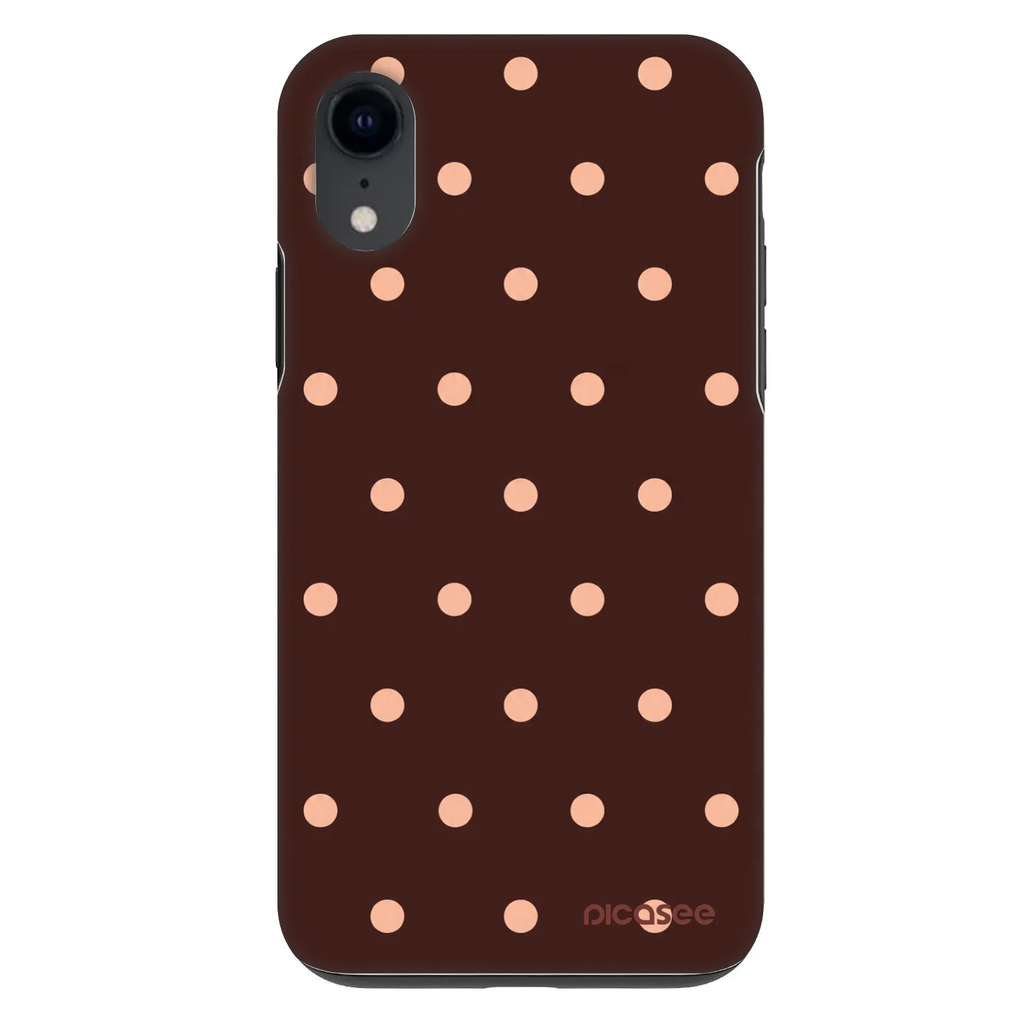 Picasee Fashion Case na Apple iPhone XR - Peach Dots & Chocolate