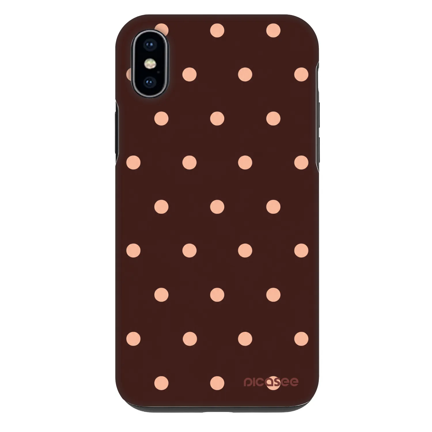Picasee Fashion Case na Apple iPhone XS Max - Peach Dots & Chocolate