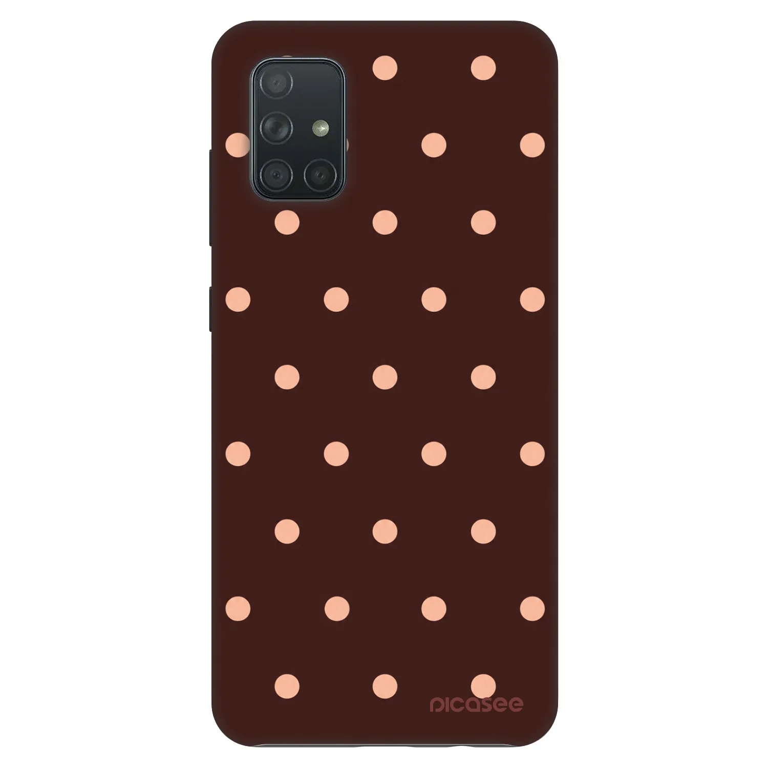 Picasee Fashion Case na Samsung Galaxy A71 A715F - Peach Dots & Chocolate