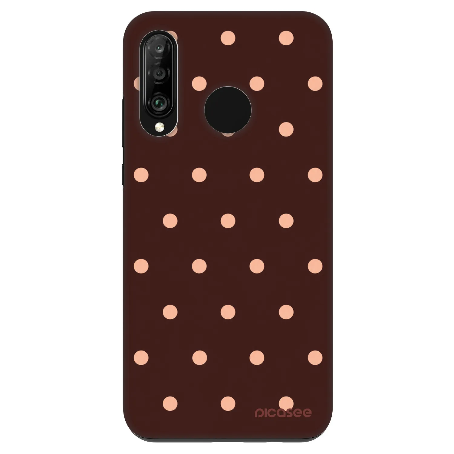 Picasee Fashion Case na Huawei P30 Lite - Peach Dots & Chocolate