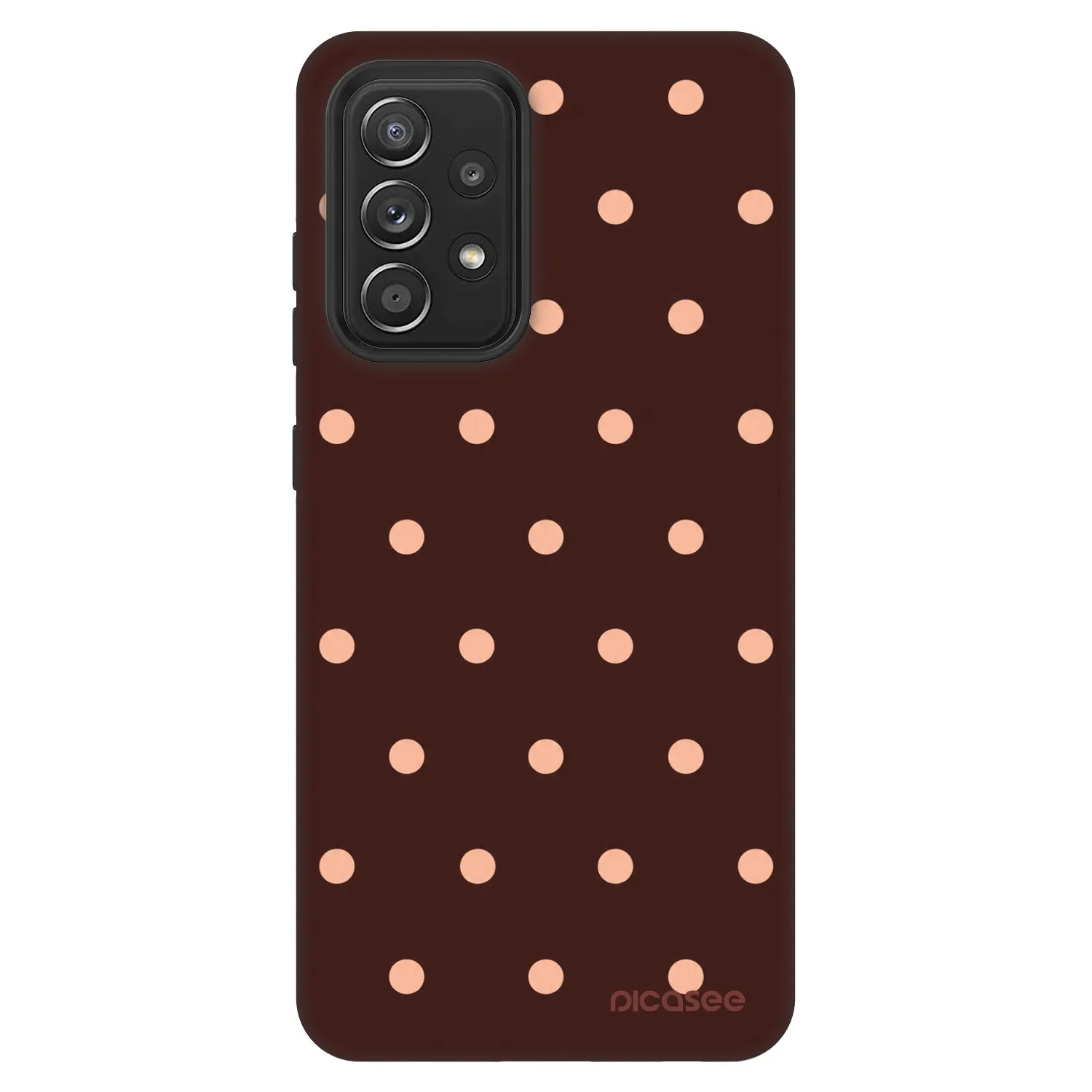 Picasee Fashion Case na Samsung Galaxy A52 5G A525F - Peach Dots & Chocolate