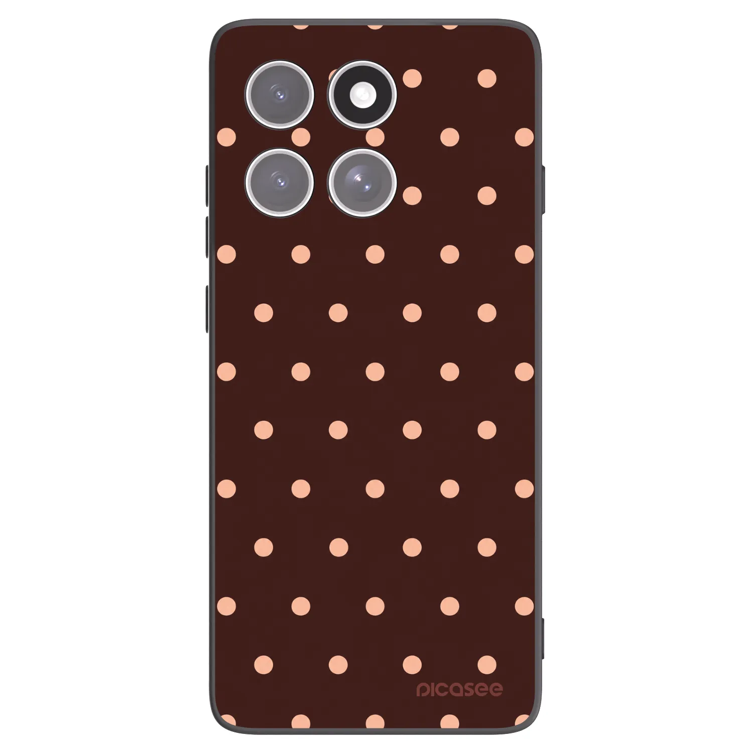 Picasee silikonowe czarne etui na Motorola Edge 60 Pro - Peach Dots & Chocolate
