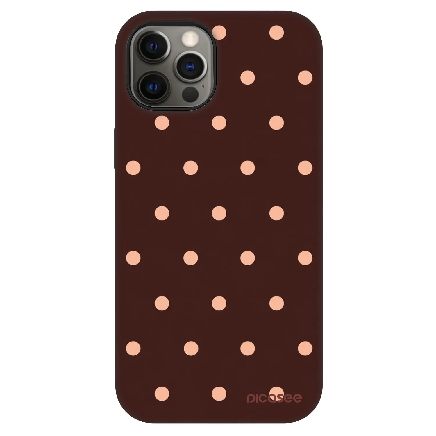 Picasee Fashion Case MagSafe na Apple iPhone 12 - Peach Dots & Chocolate